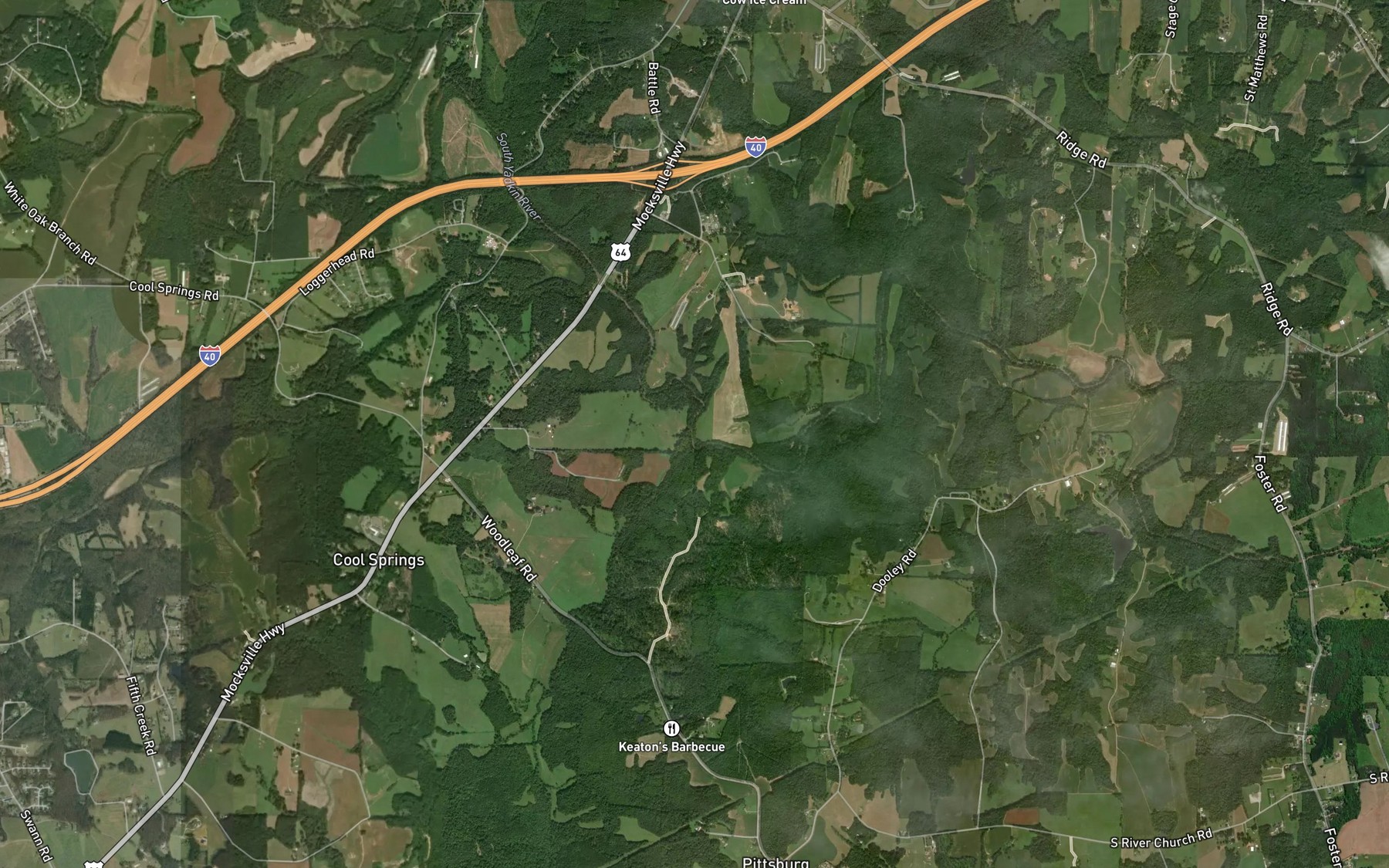 Satellite map of the Bell Branch