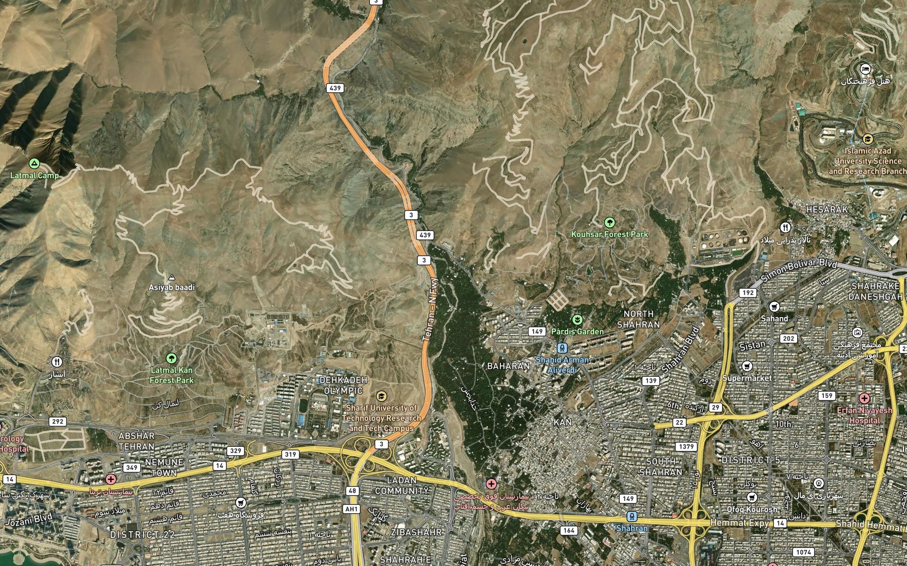 Satellite map of the Rudkhaneh-ye Suleqan