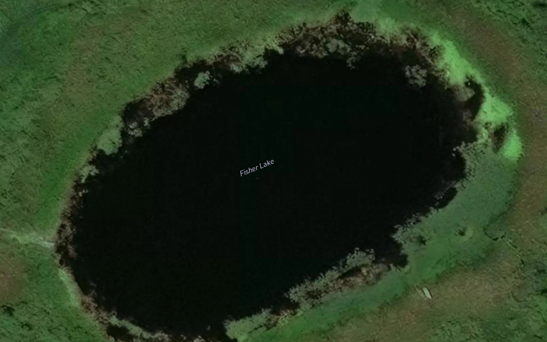 Satellite map of the Fisher Lake