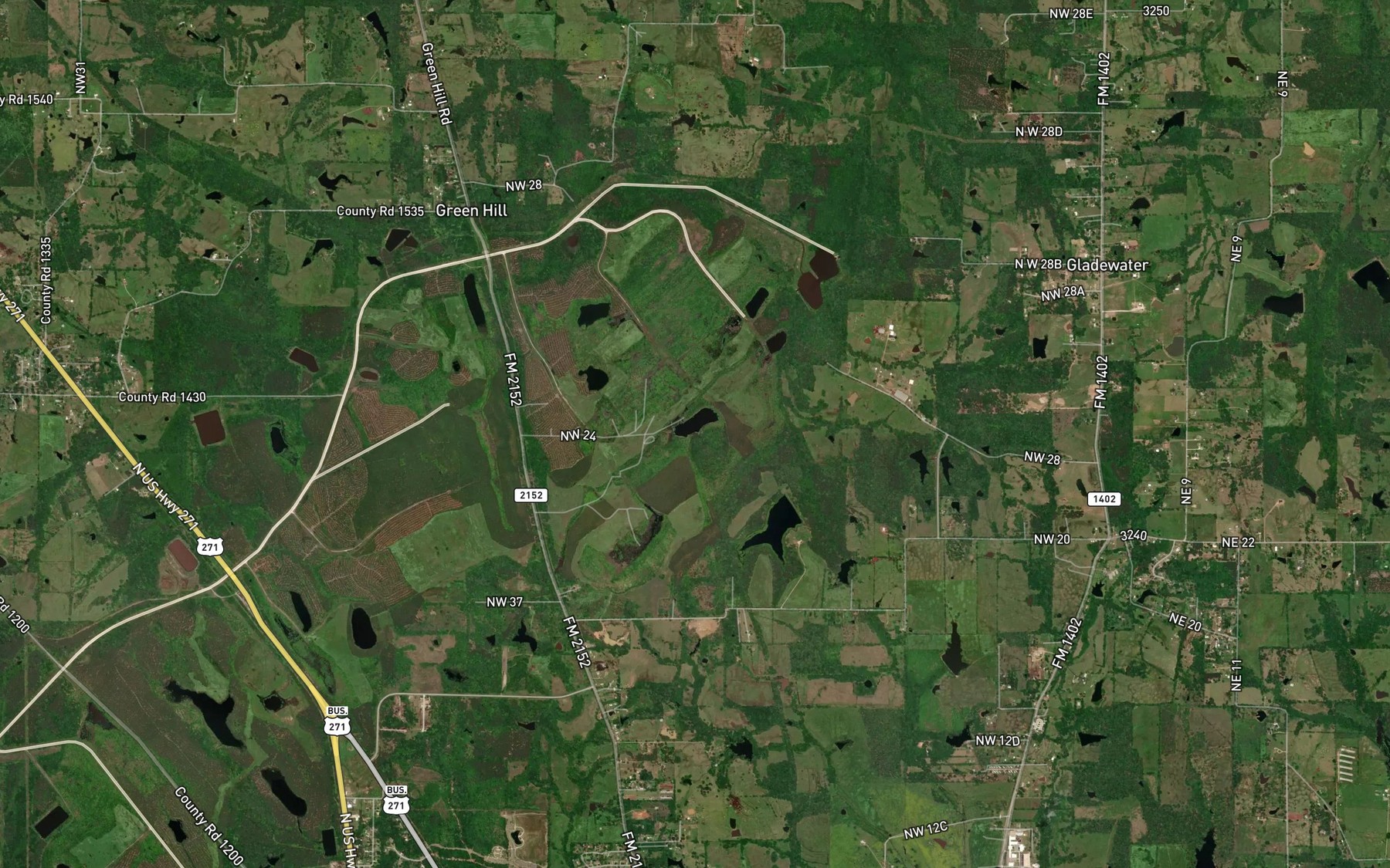 Satellite map of the Ellis Kelly Lake