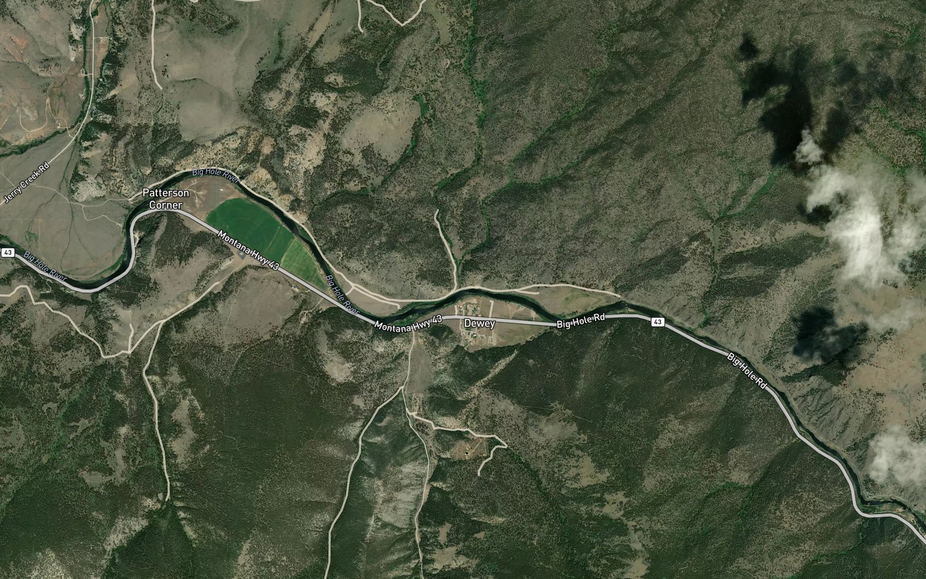 Satellite map of the Leffler Creek