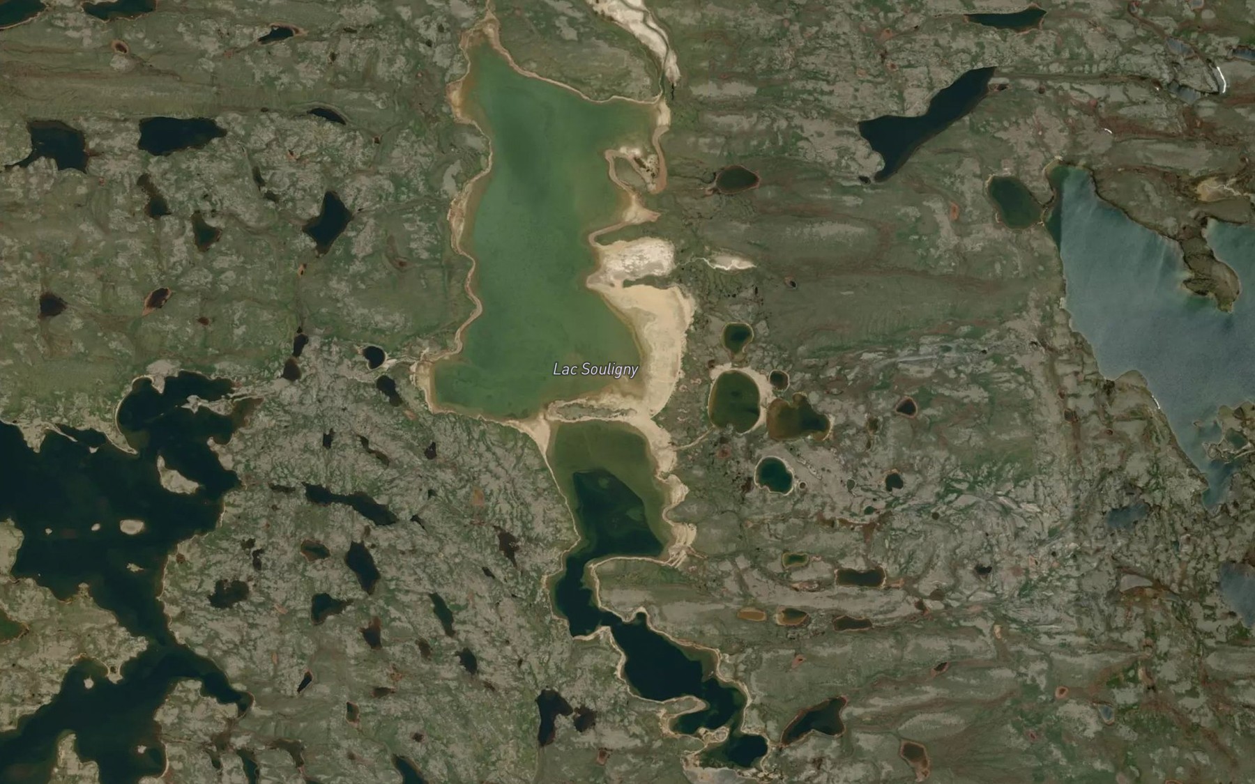 Satellite map of the Lac Souligny