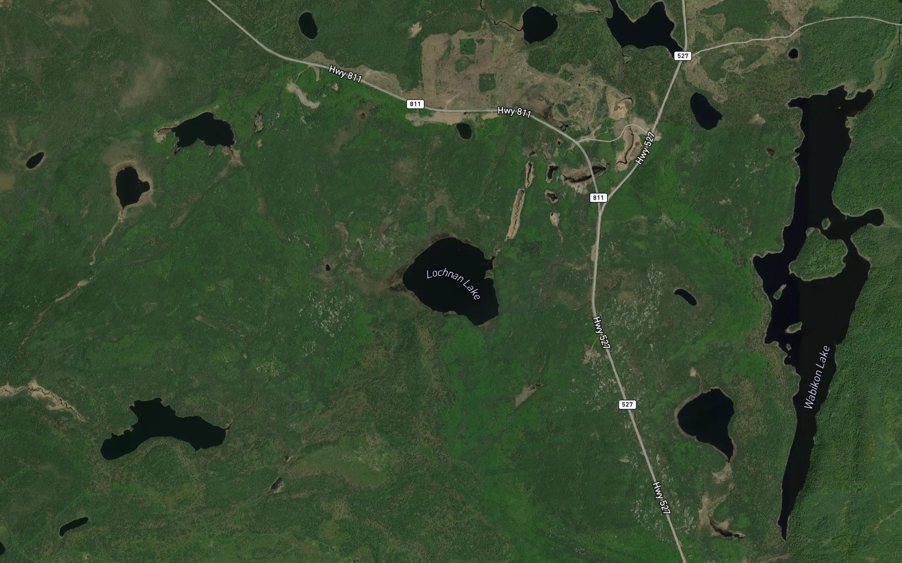 Satellite map of the Lochnan Lake