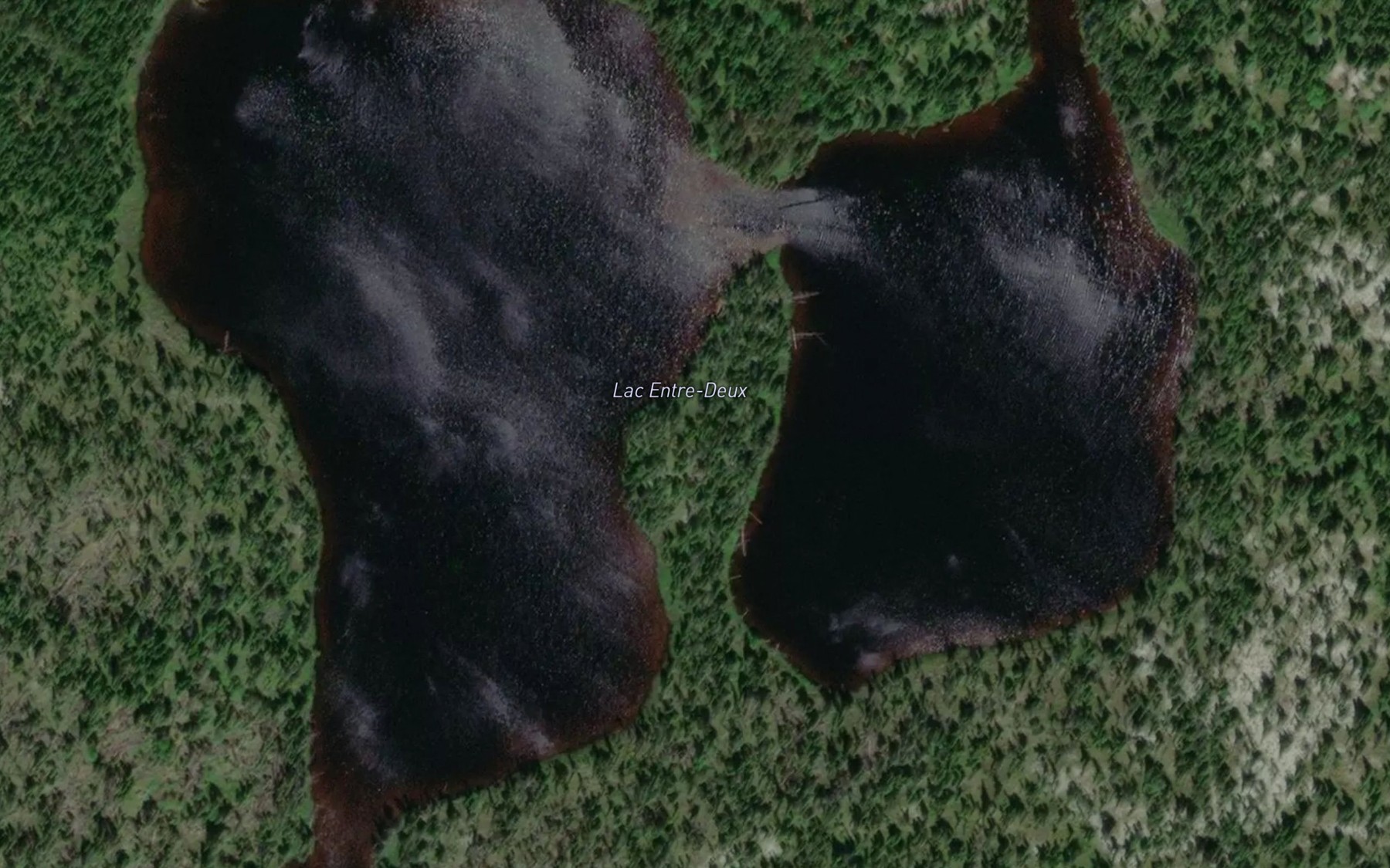 Satellite map of the Lac Entre-Deux