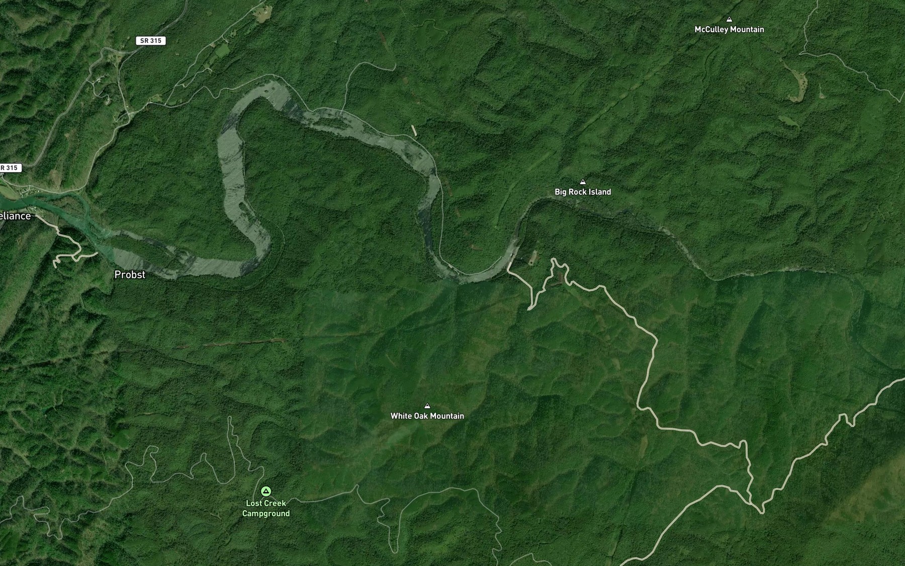 Satellite map of the Lower Jobe Patch Branch