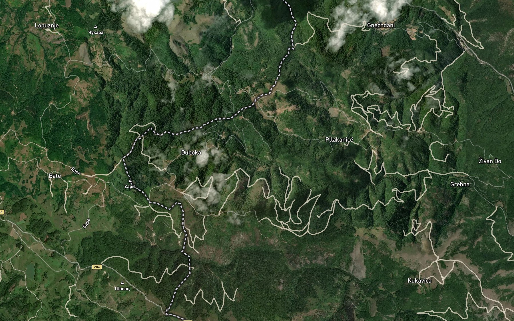 Satellite map of the Lumi Dobronoc