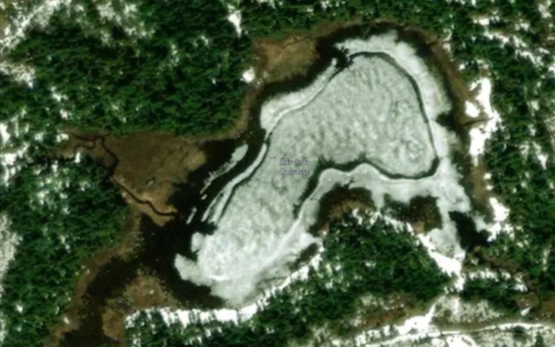 Satellite map of the Lac de la Carcasse