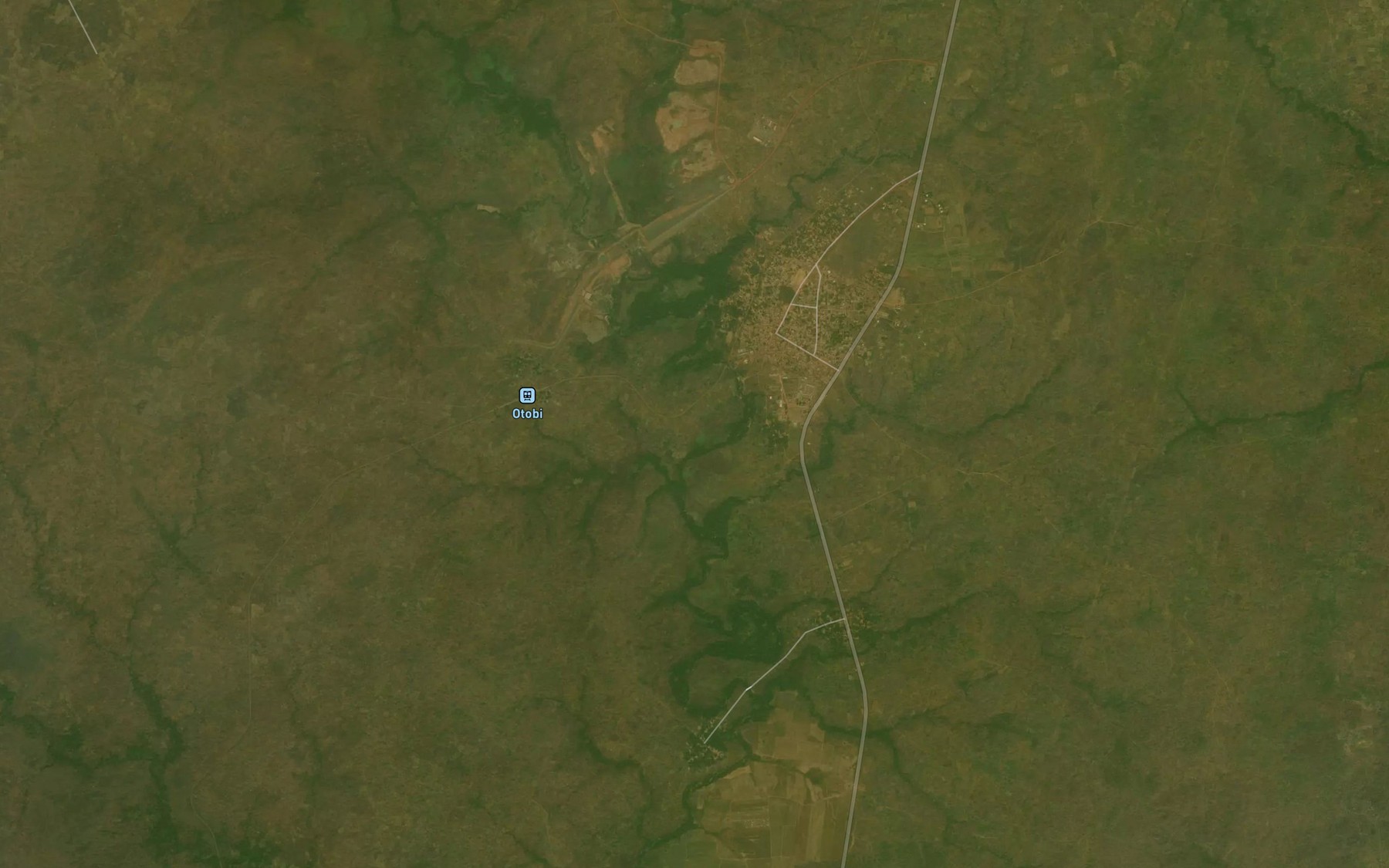 Satellite map of the Oiyona River