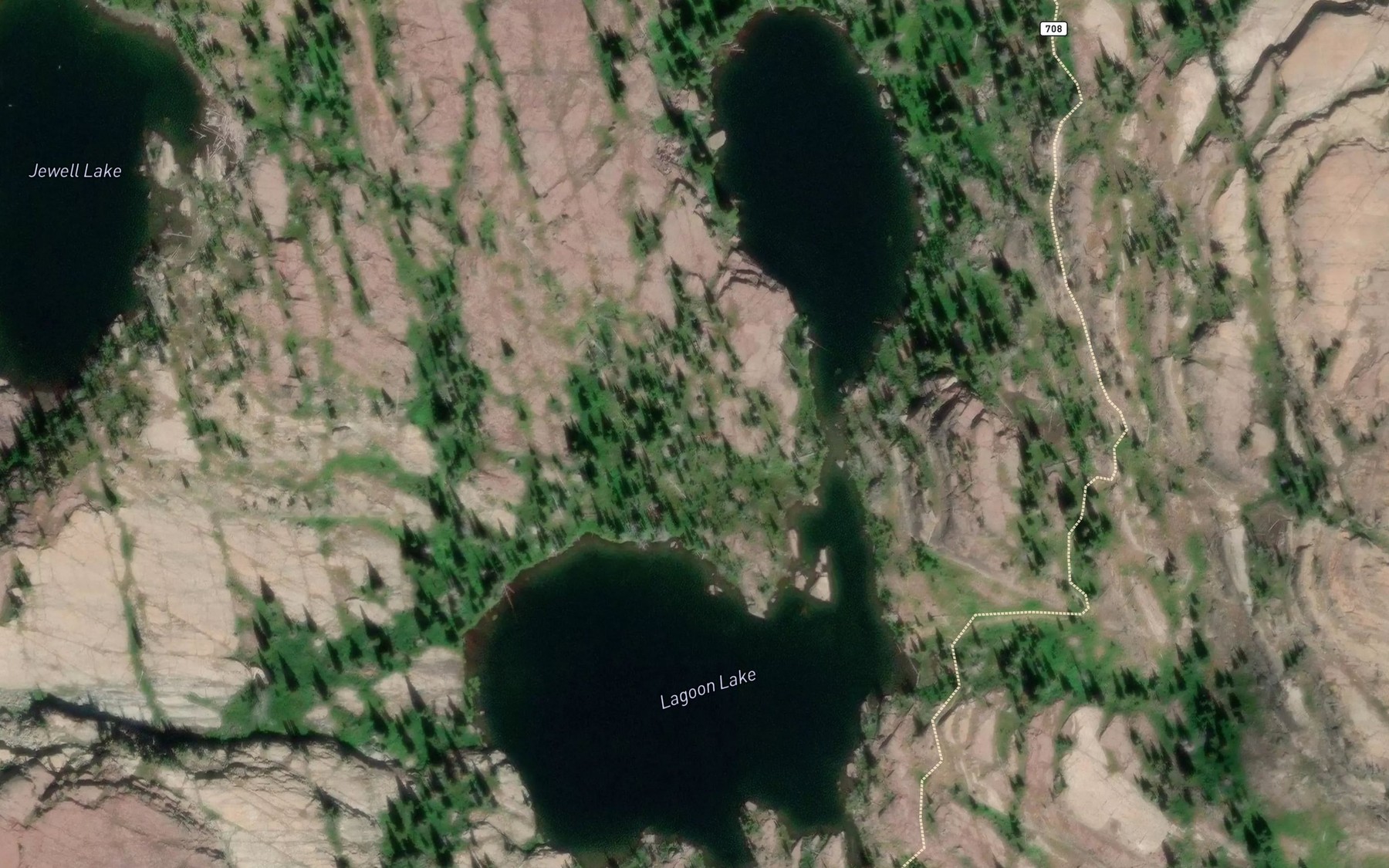 Satellite map of the Lagoon Lake