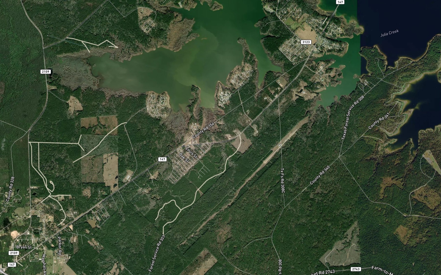 Satellite map of the Dry Creek