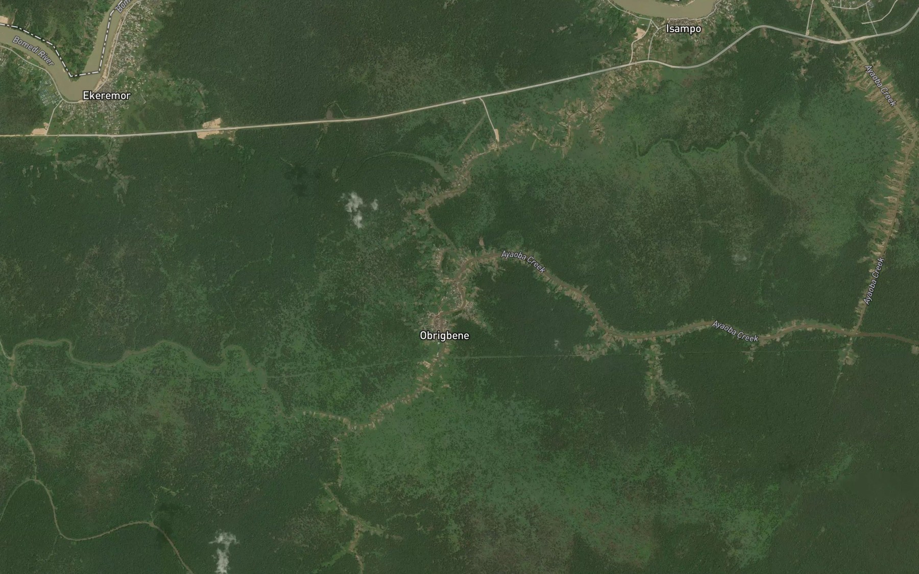 Satellite map of the Angalawegbene Creek