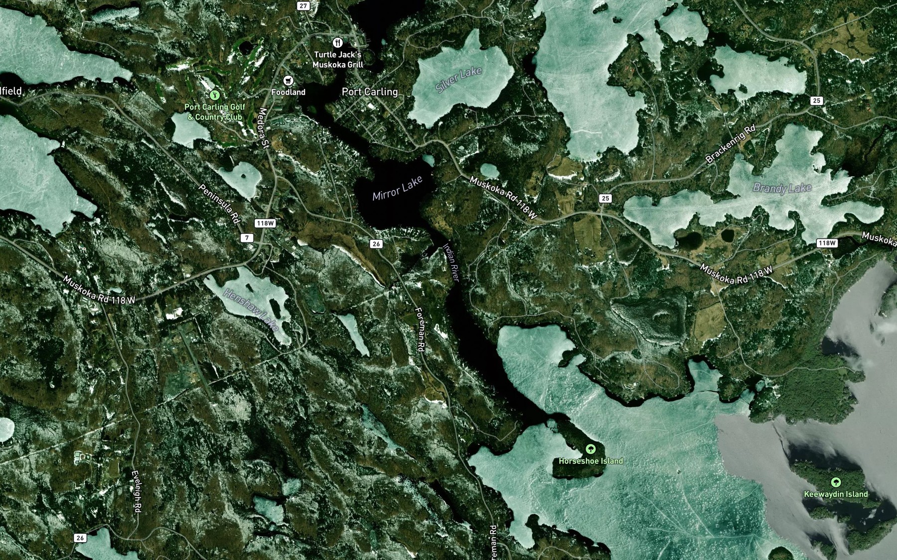 Satellite map of the Indian River