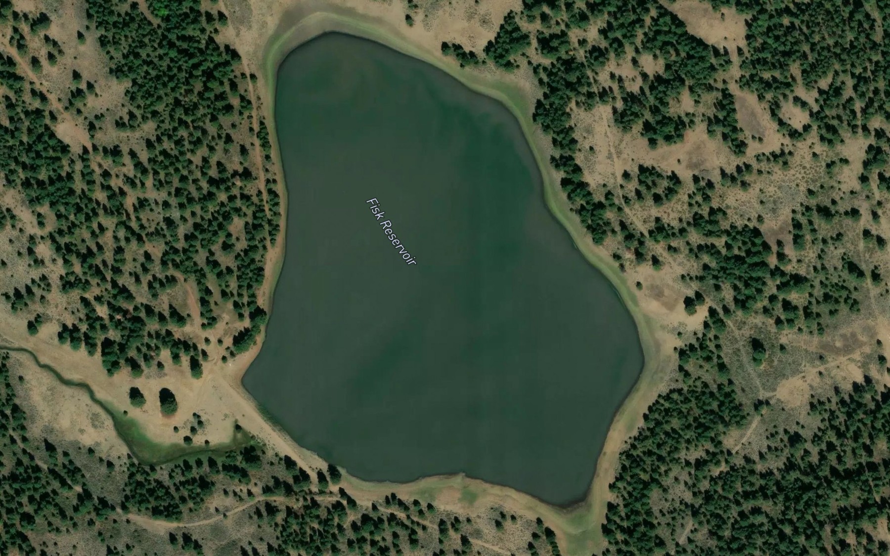 Satellite map of the Fisk Reservoir