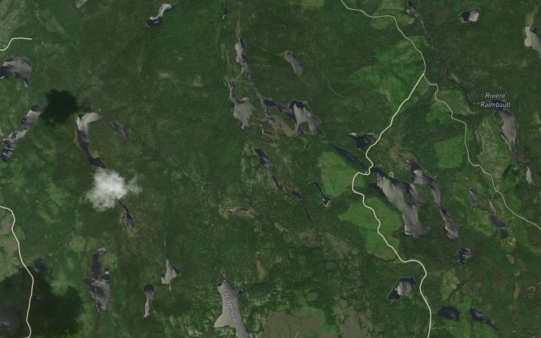 Satellite map of the Lac Eva