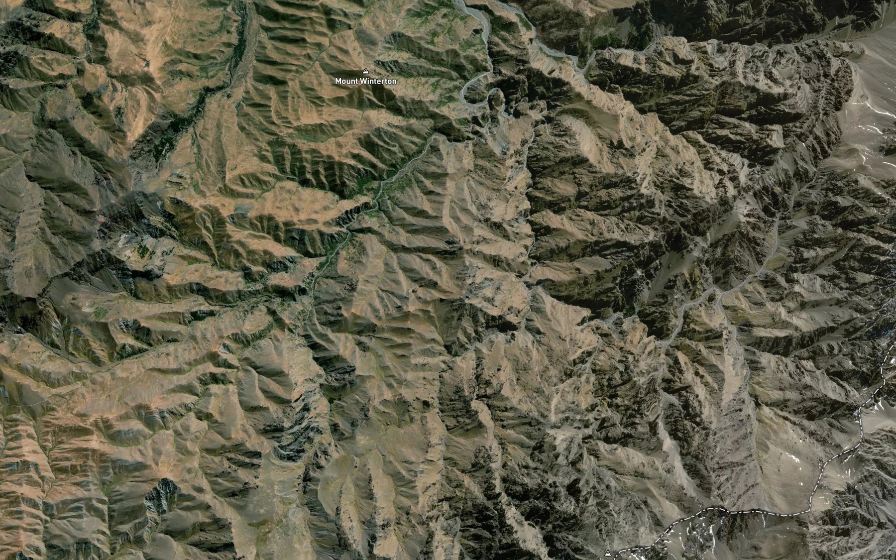 Satellite map of the Winterton River