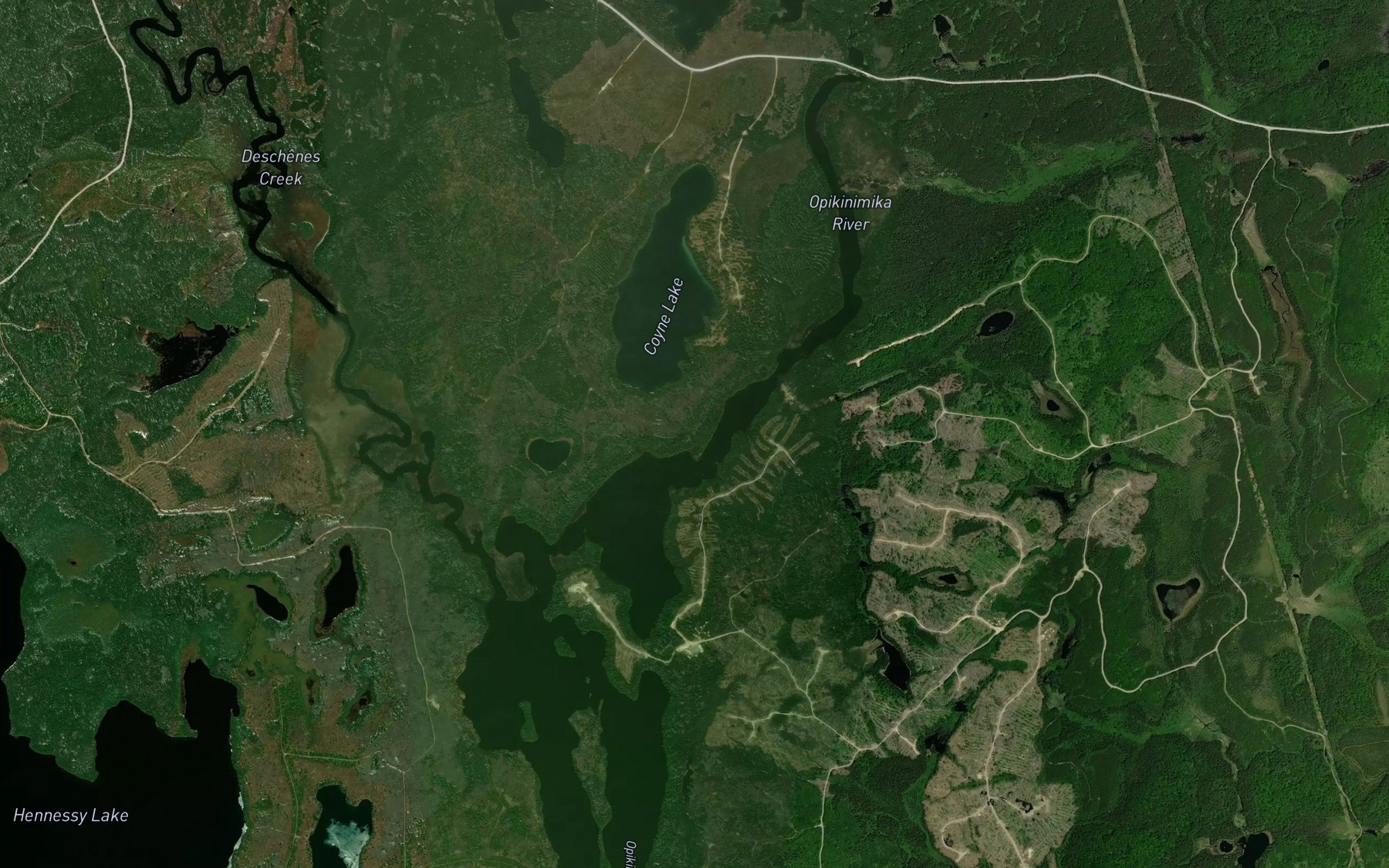Satellite map of the Deschenes Creek