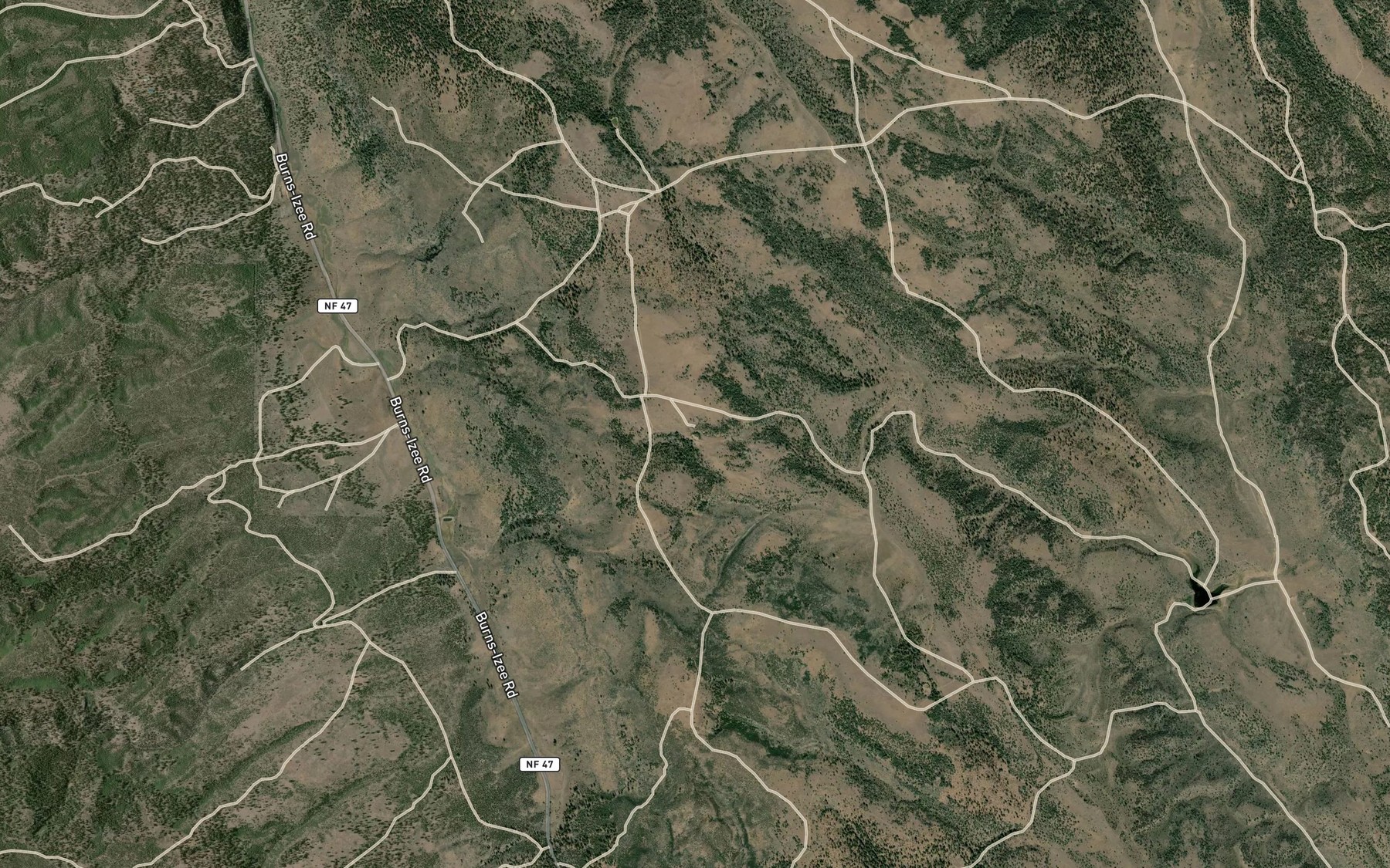 Satellite map of the Panel Spring Reservoir