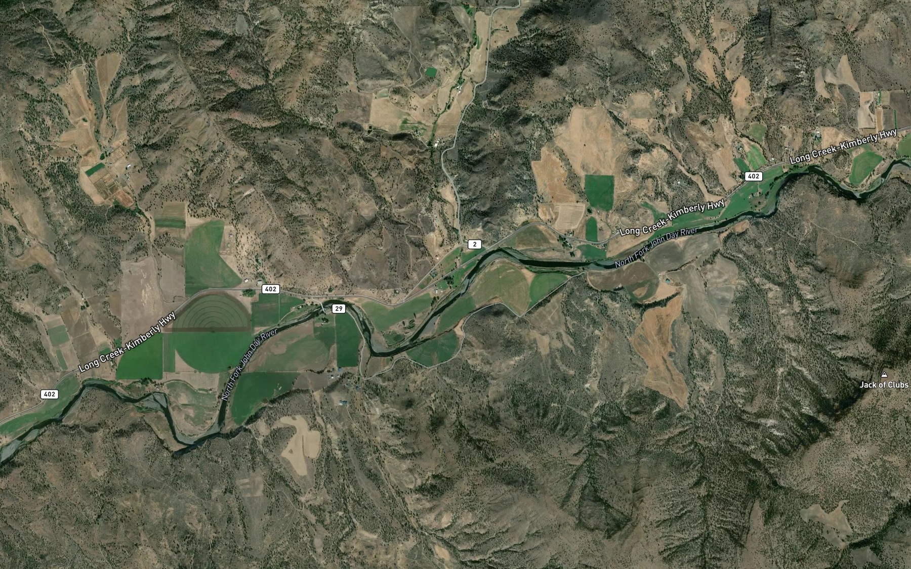 Satellite map of the Dry Creek