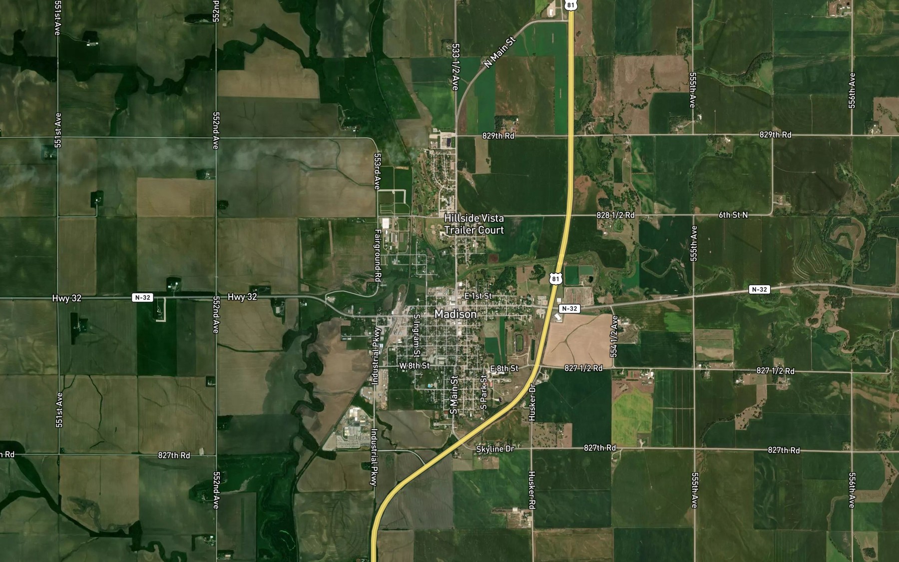 Satellite map of the Taylor Creek