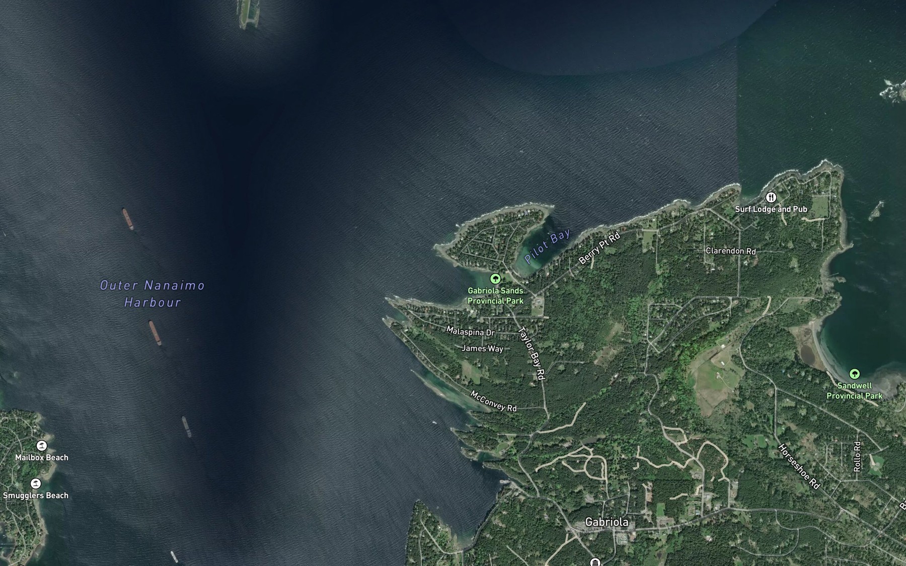 Satellite map of the Taylor Bay