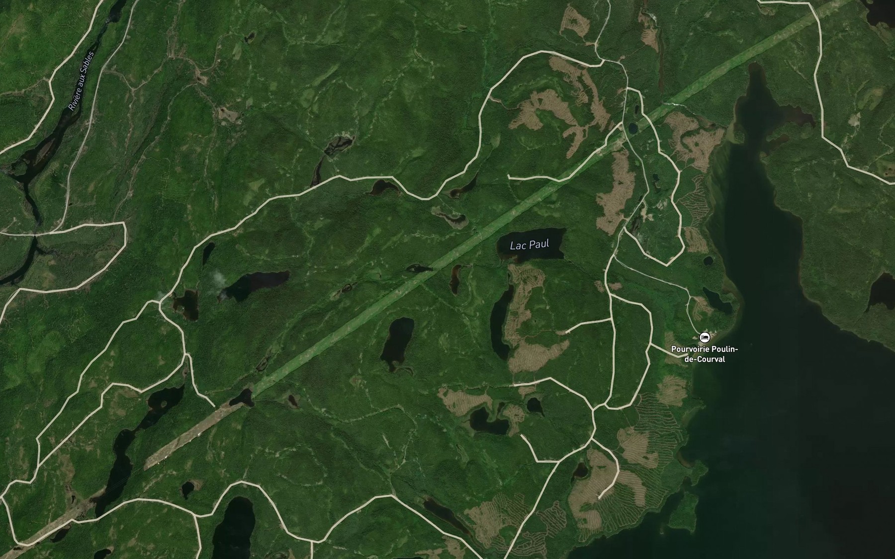 Satellite map of the Lac Orignal