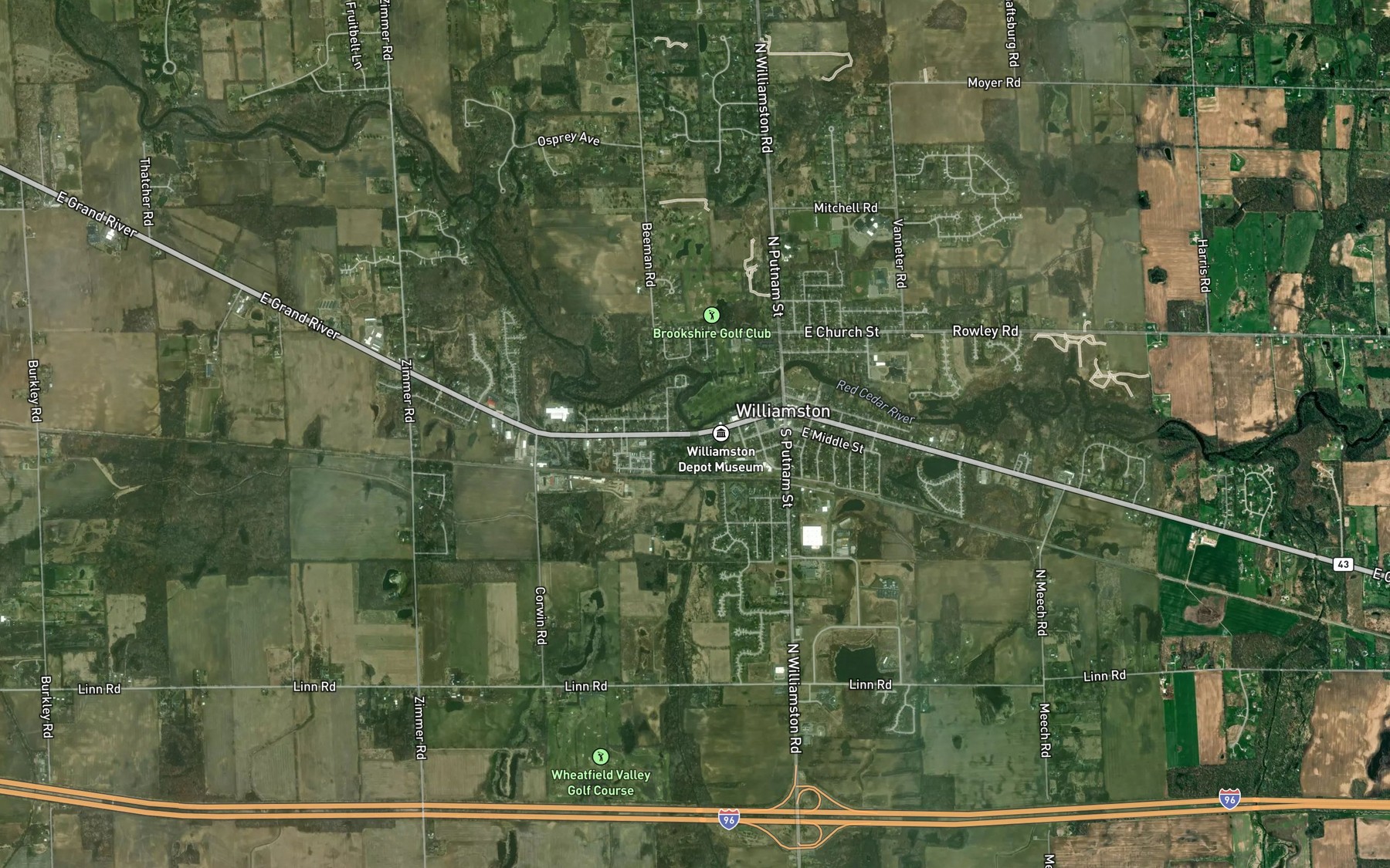 Satellite map of the Deer Creek