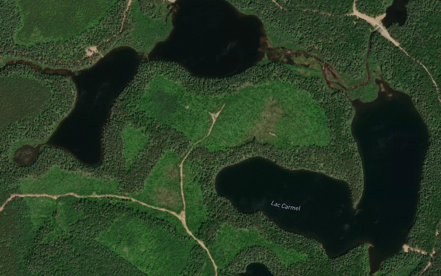 Satellite map of the Lac Carmel