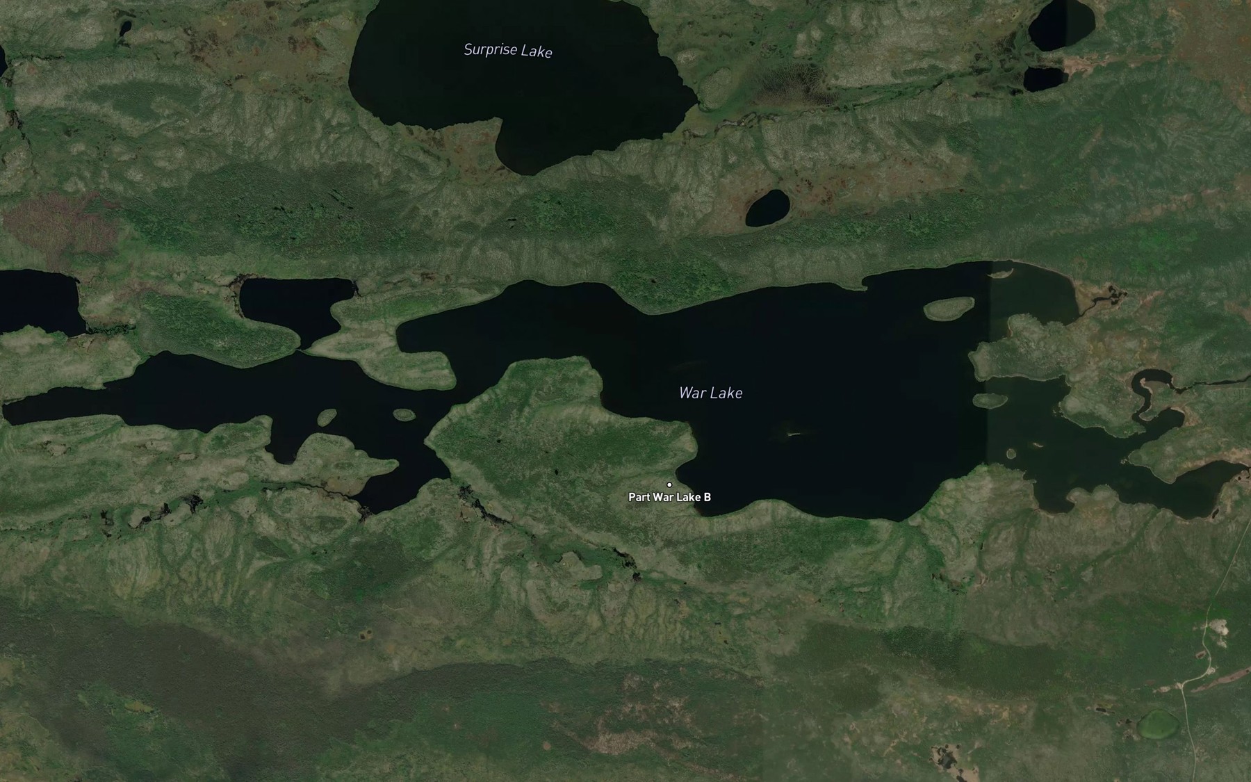 Satellite map of the War Lake