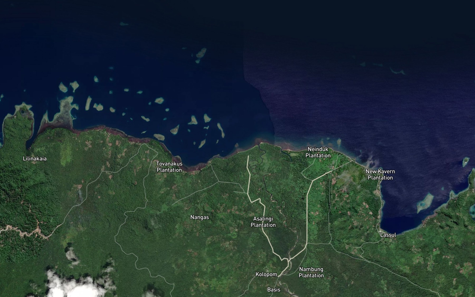 Satellite map of the Nambung River