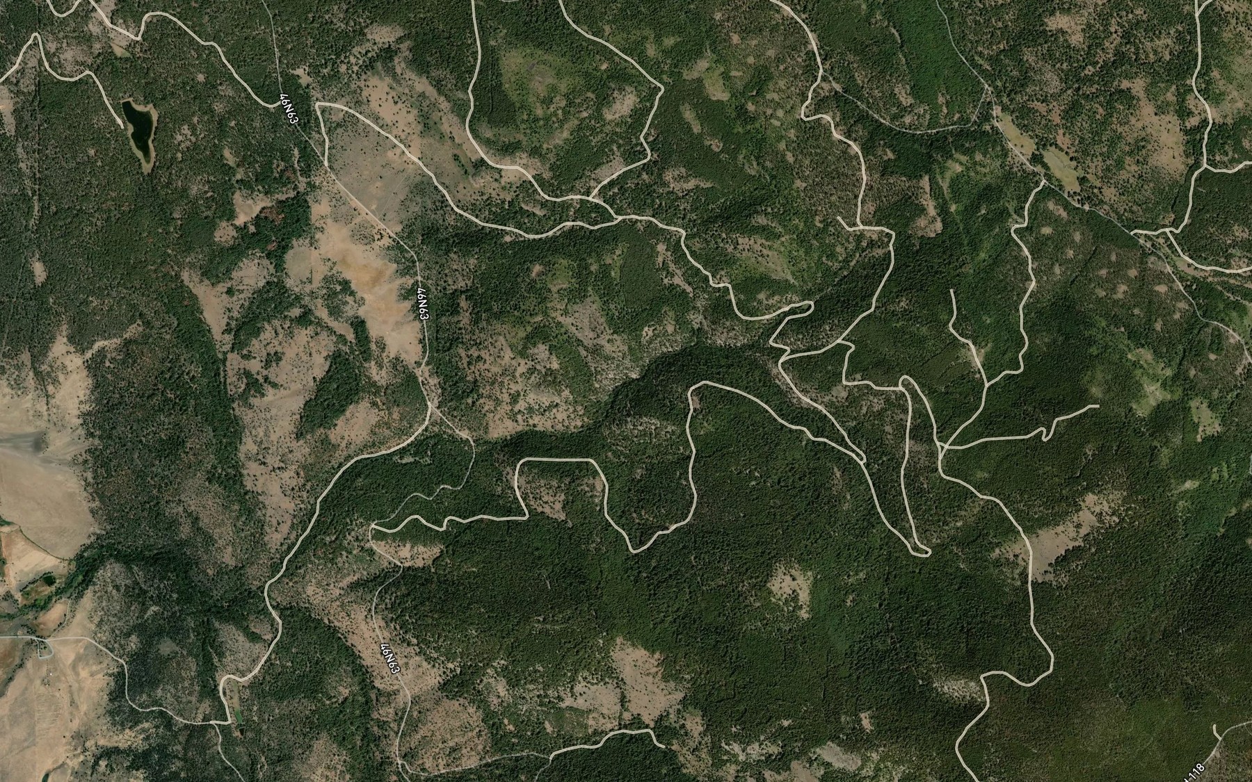 Satellite map of the North Fork Davis Creek