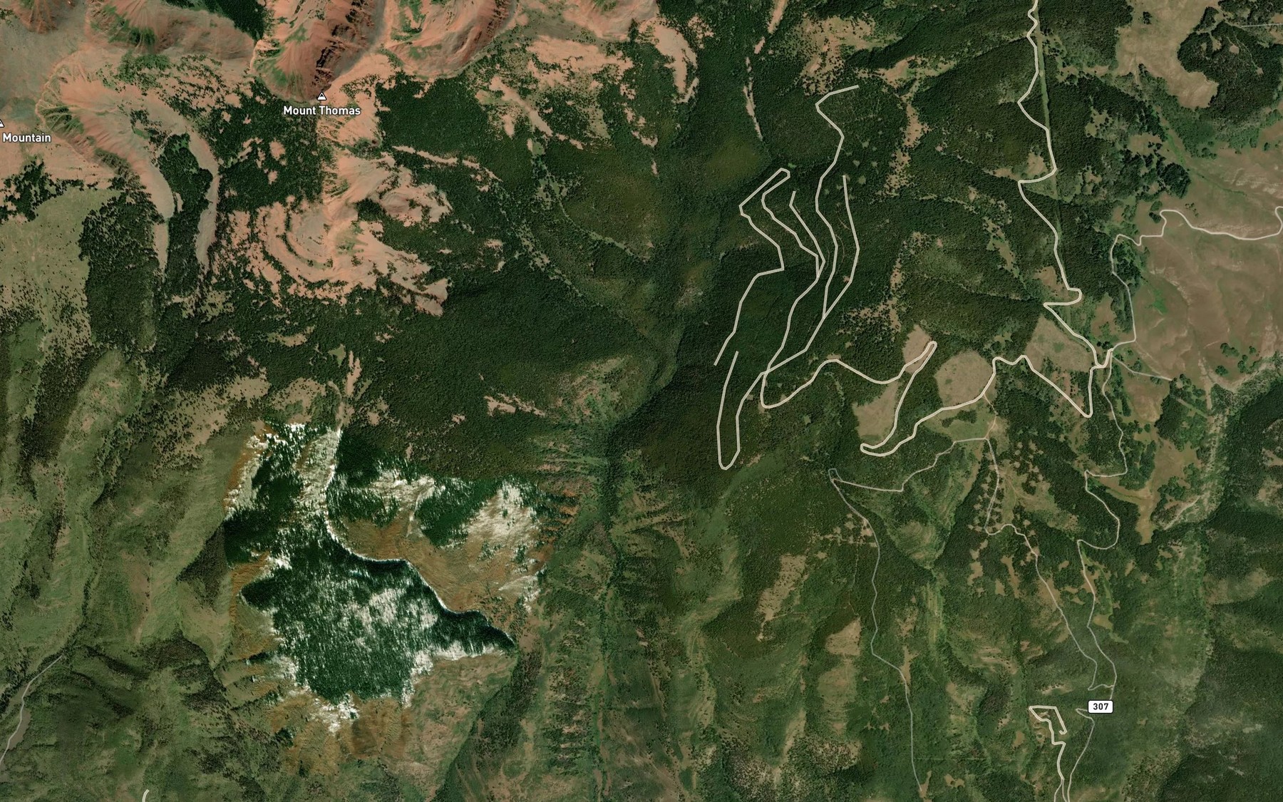 Satellite map of the East Jakeman Creek