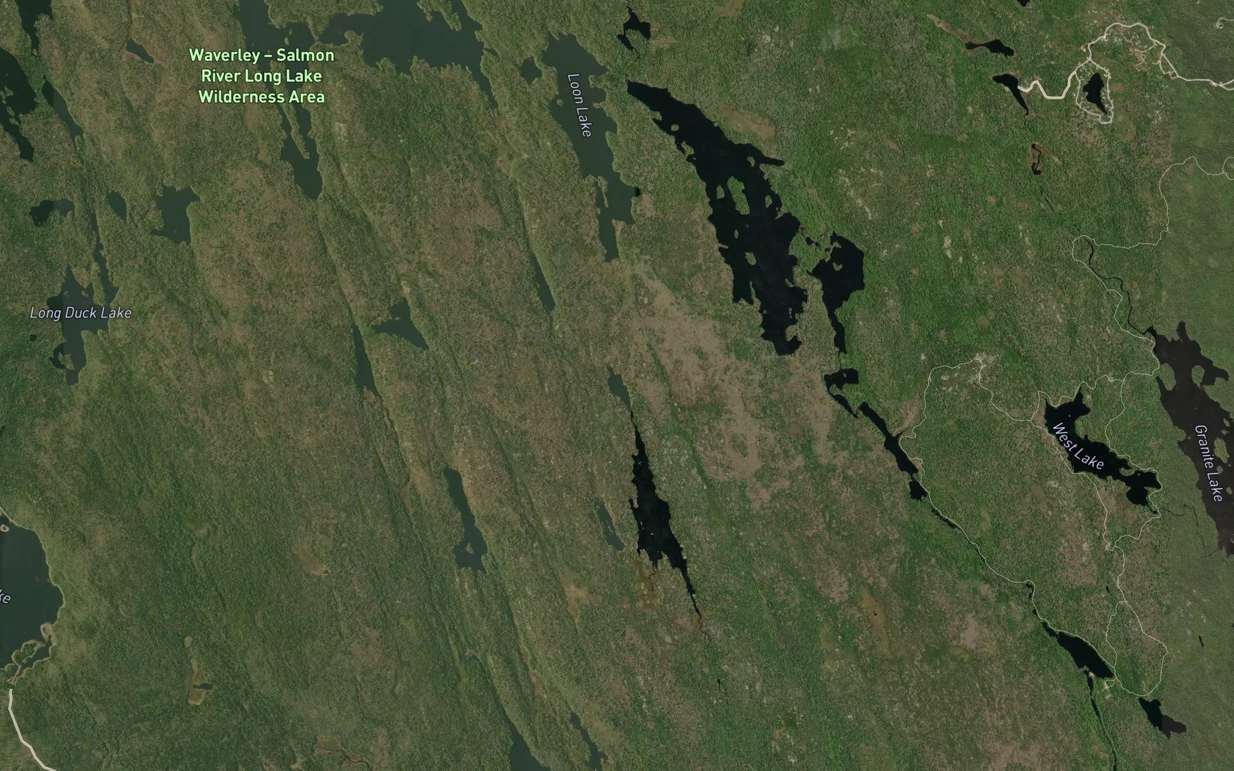 Satellite map of the Rodgers Duck Lake