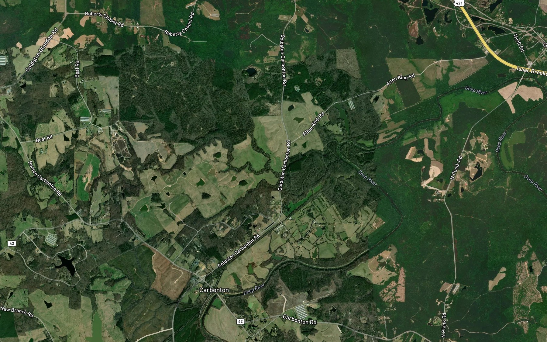 Satellite map of the Little Indian Creek