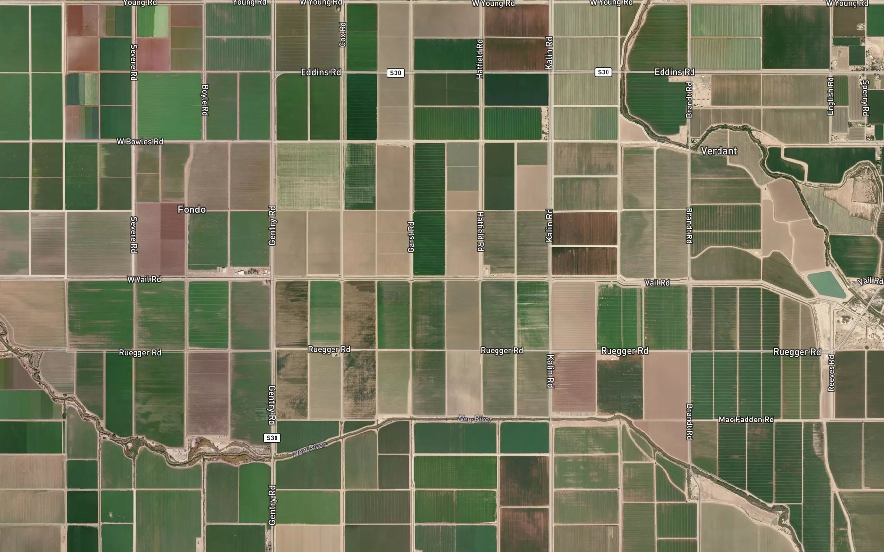 Satellite map of the Vail Drain