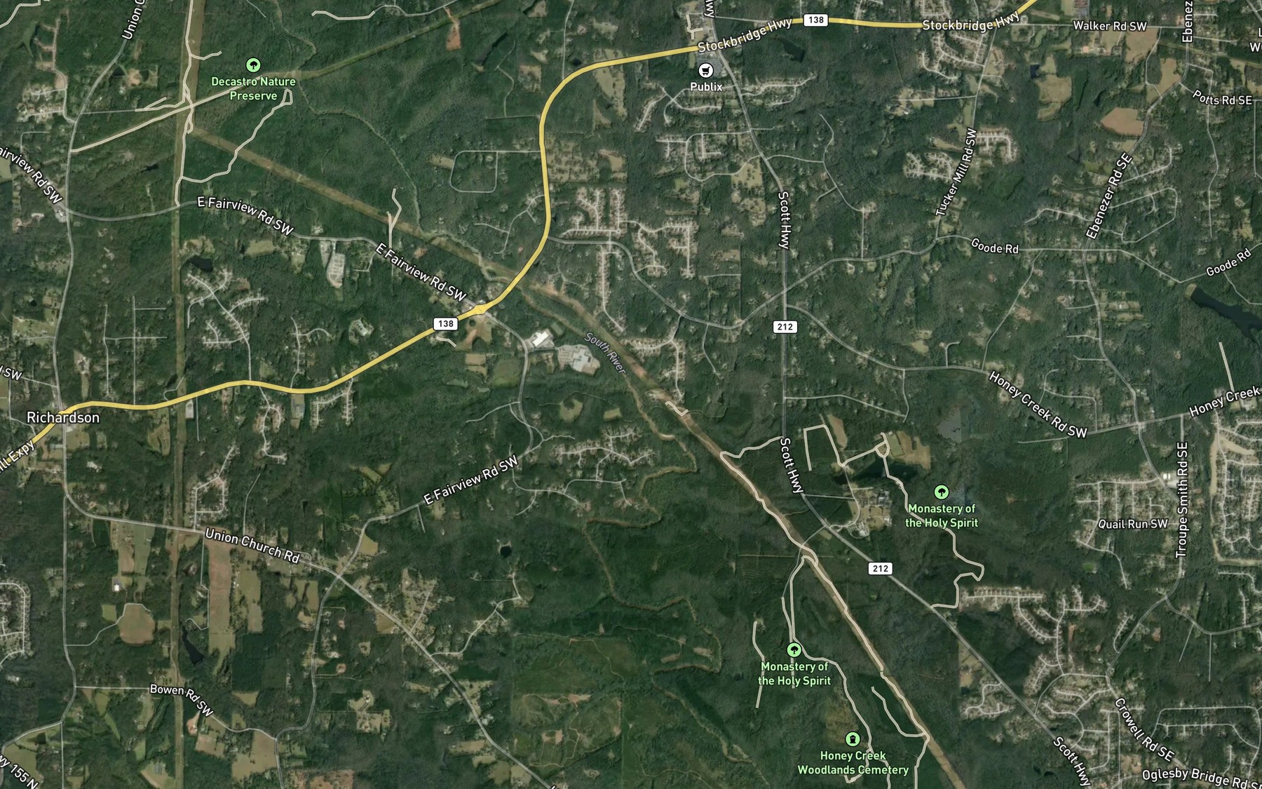Satellite map of the Rock Creek