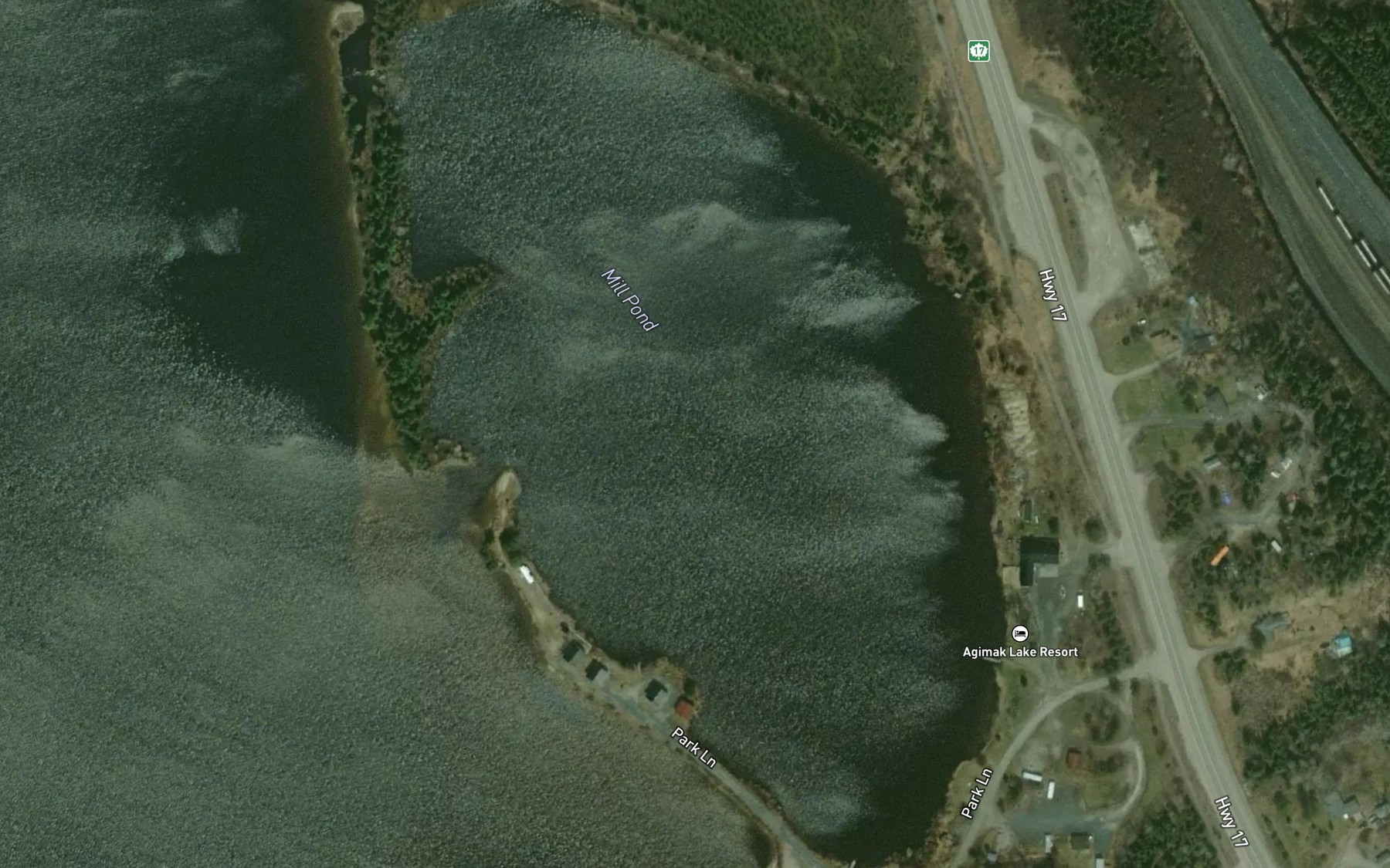 Satellite map of the Mill Pond