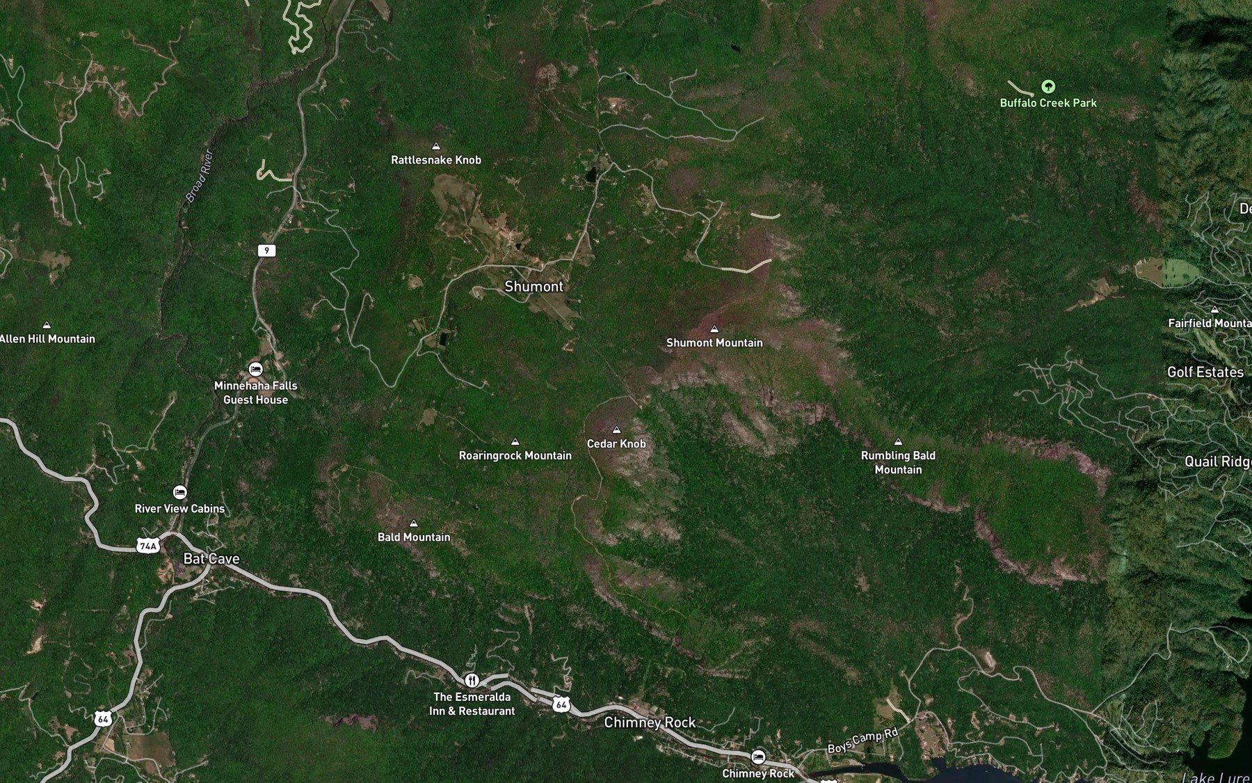 Satellite map of the Twin Springs