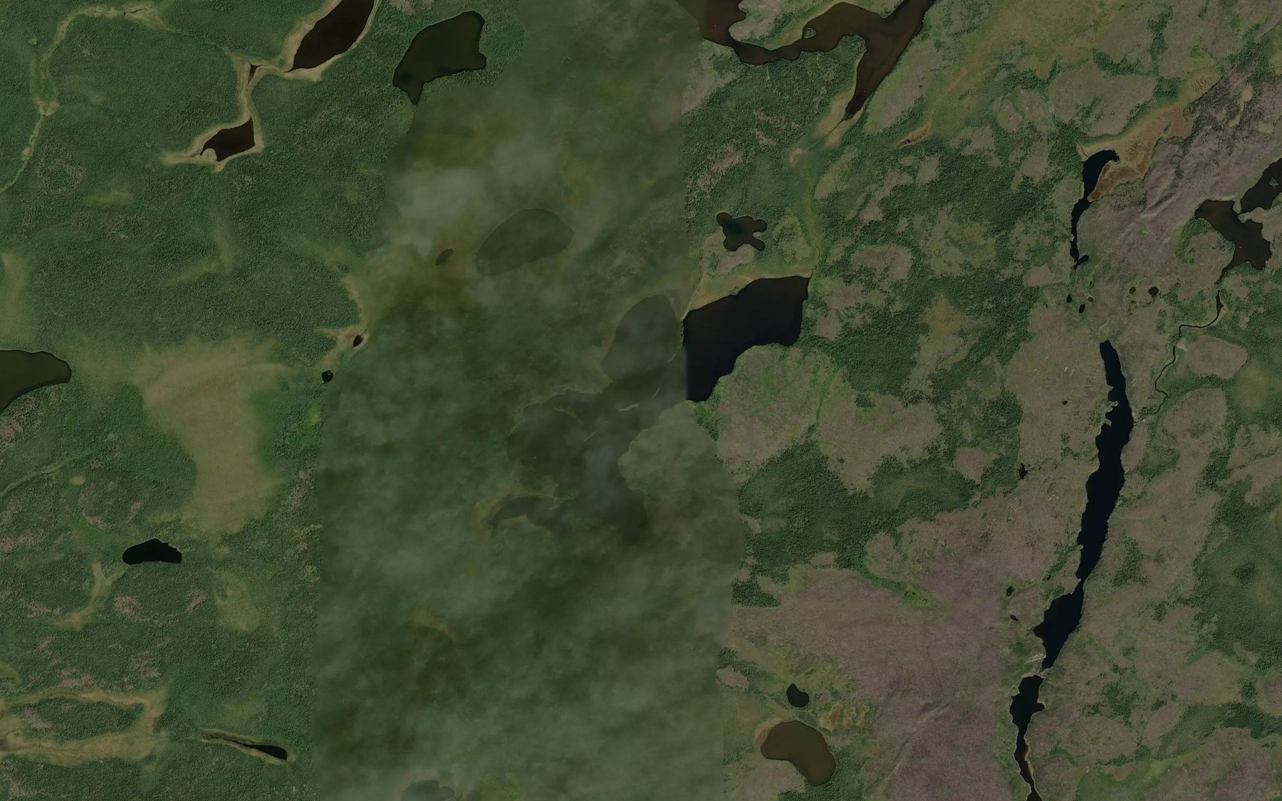 Satellite map of the Povey Lake