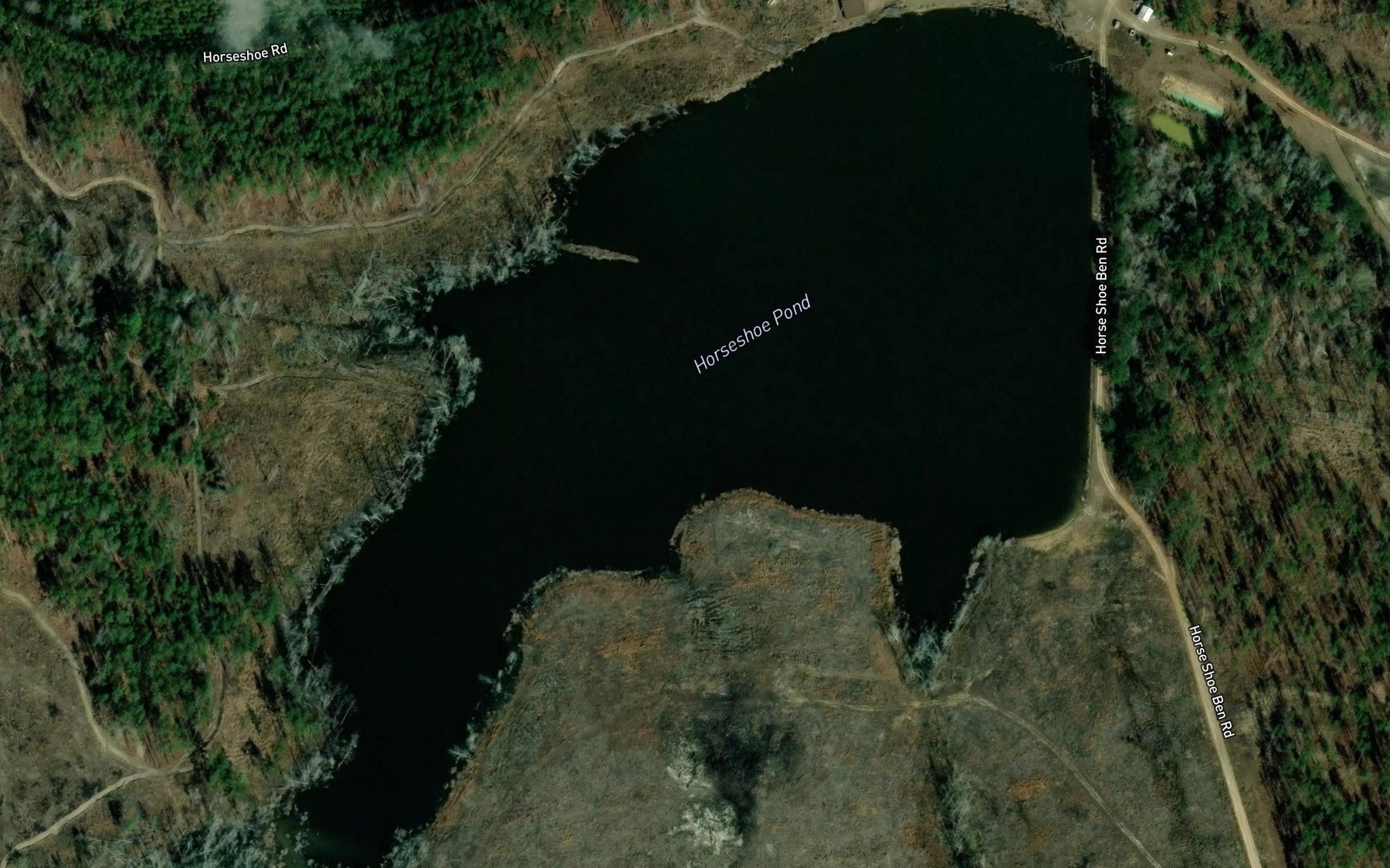 Satellite map of the Horseshoe Pond