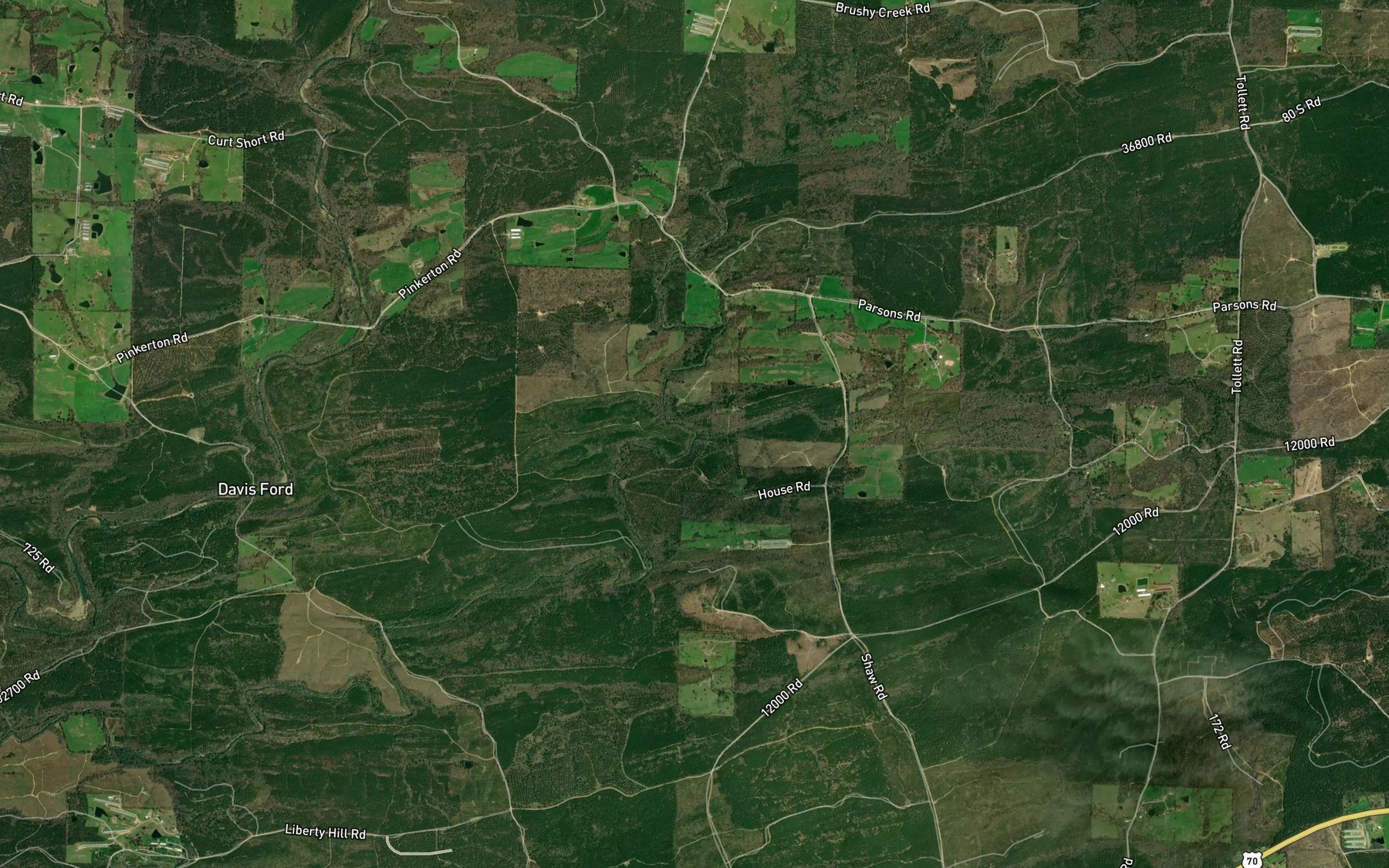 Satellite map of the Long Creek