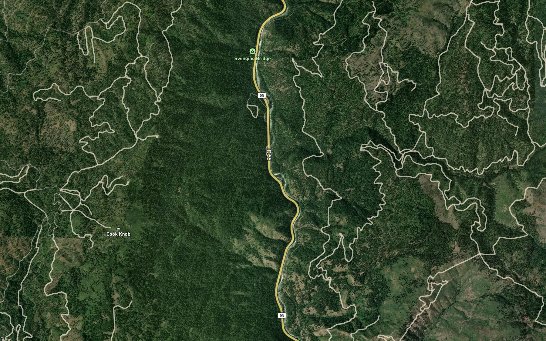 Satellite map of the Howell Creek