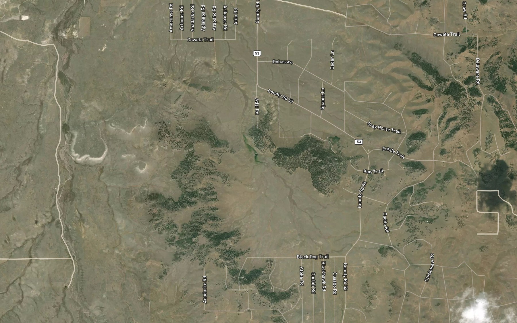 Satellite map of the Antelope Spring