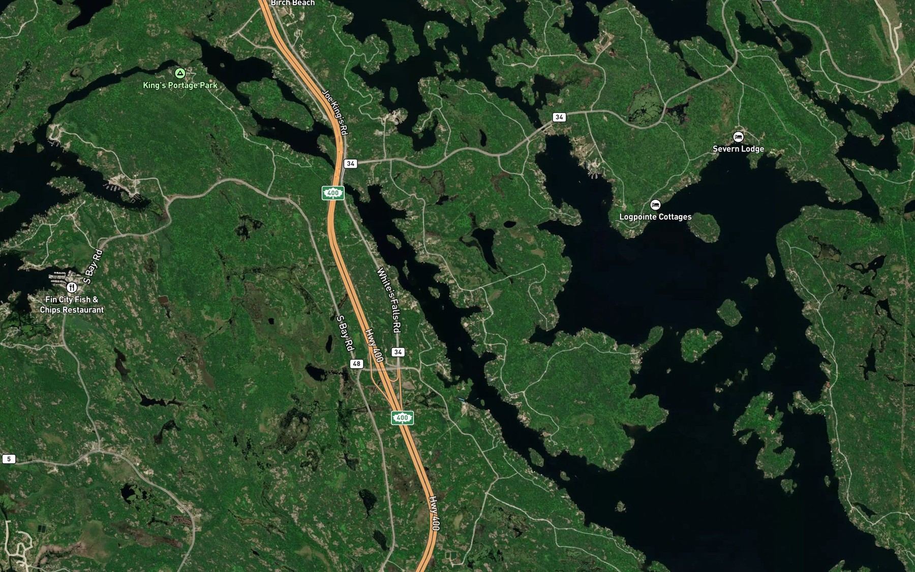 Satellite map of the Little Go Home Bay