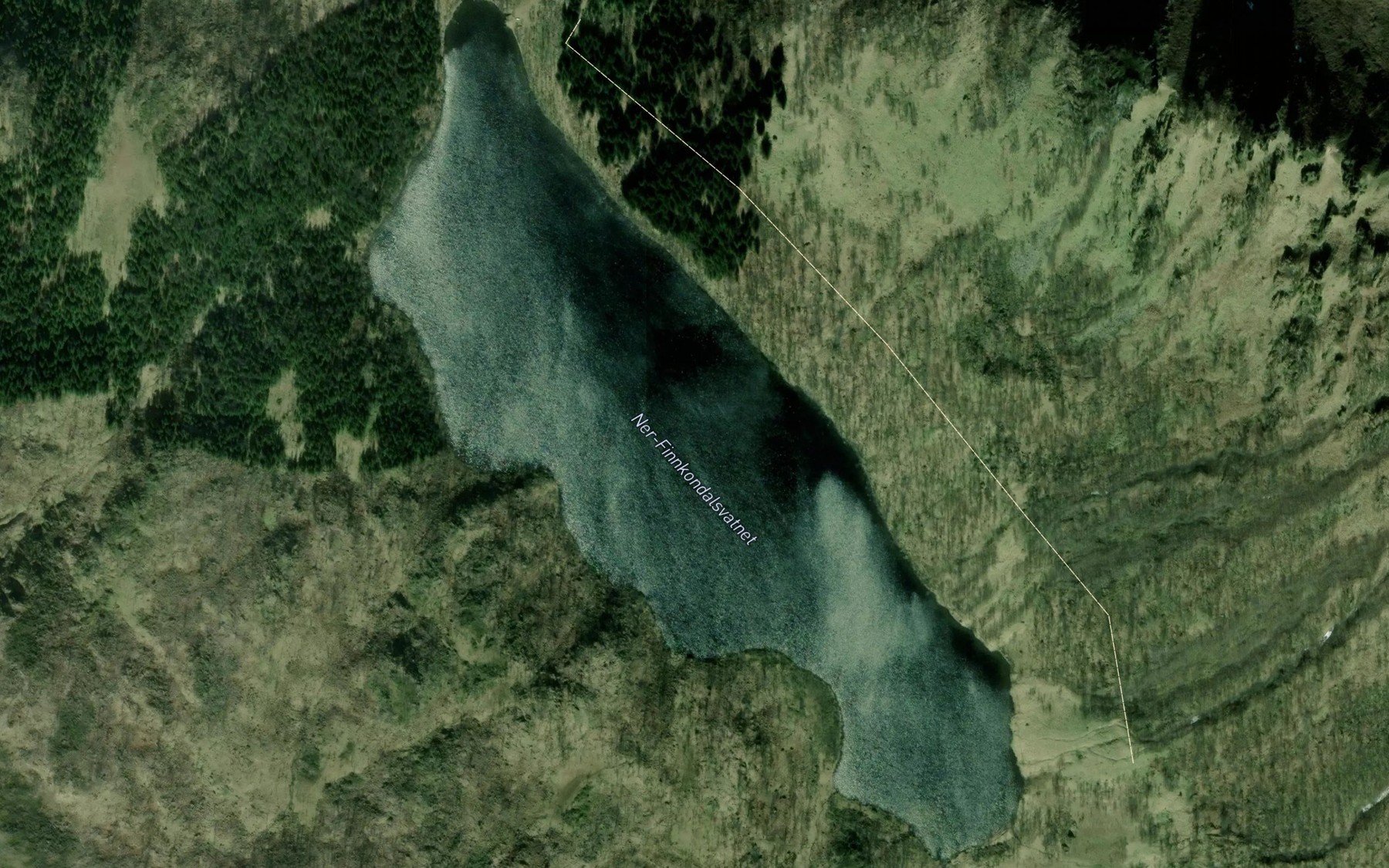 Satellite map of the Ner-Finnkondalsvatnet