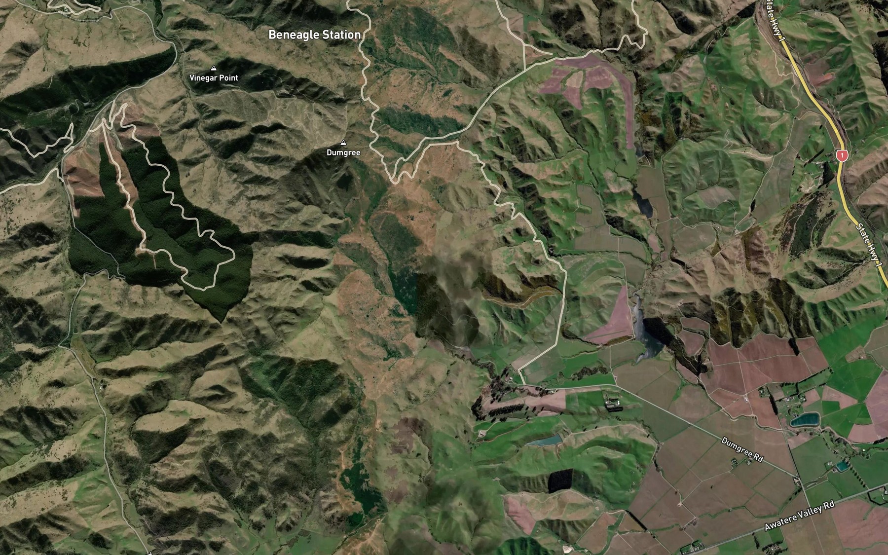 Satellite map of the Kennel Brook