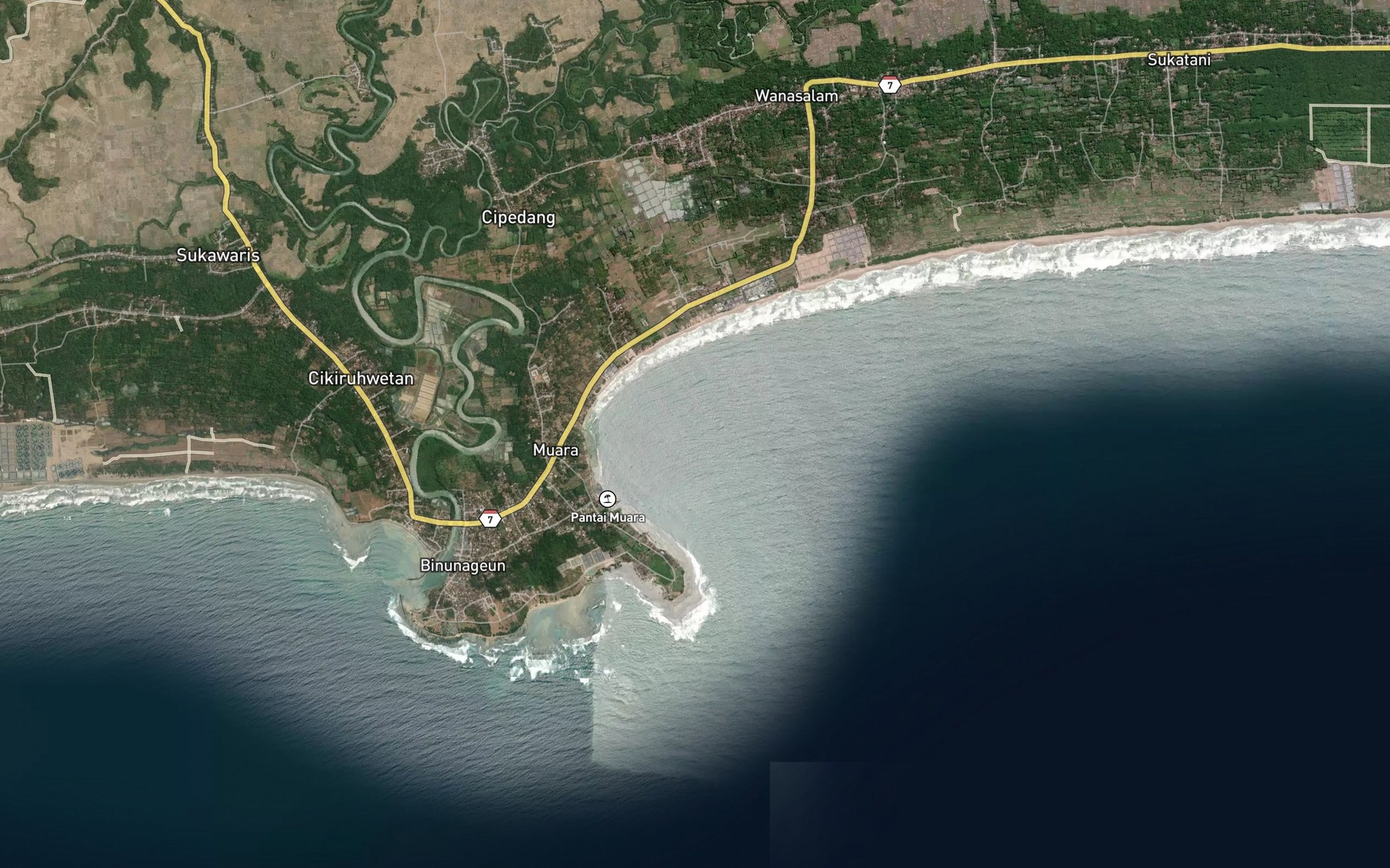 Satellite map of the Teluk Panto
