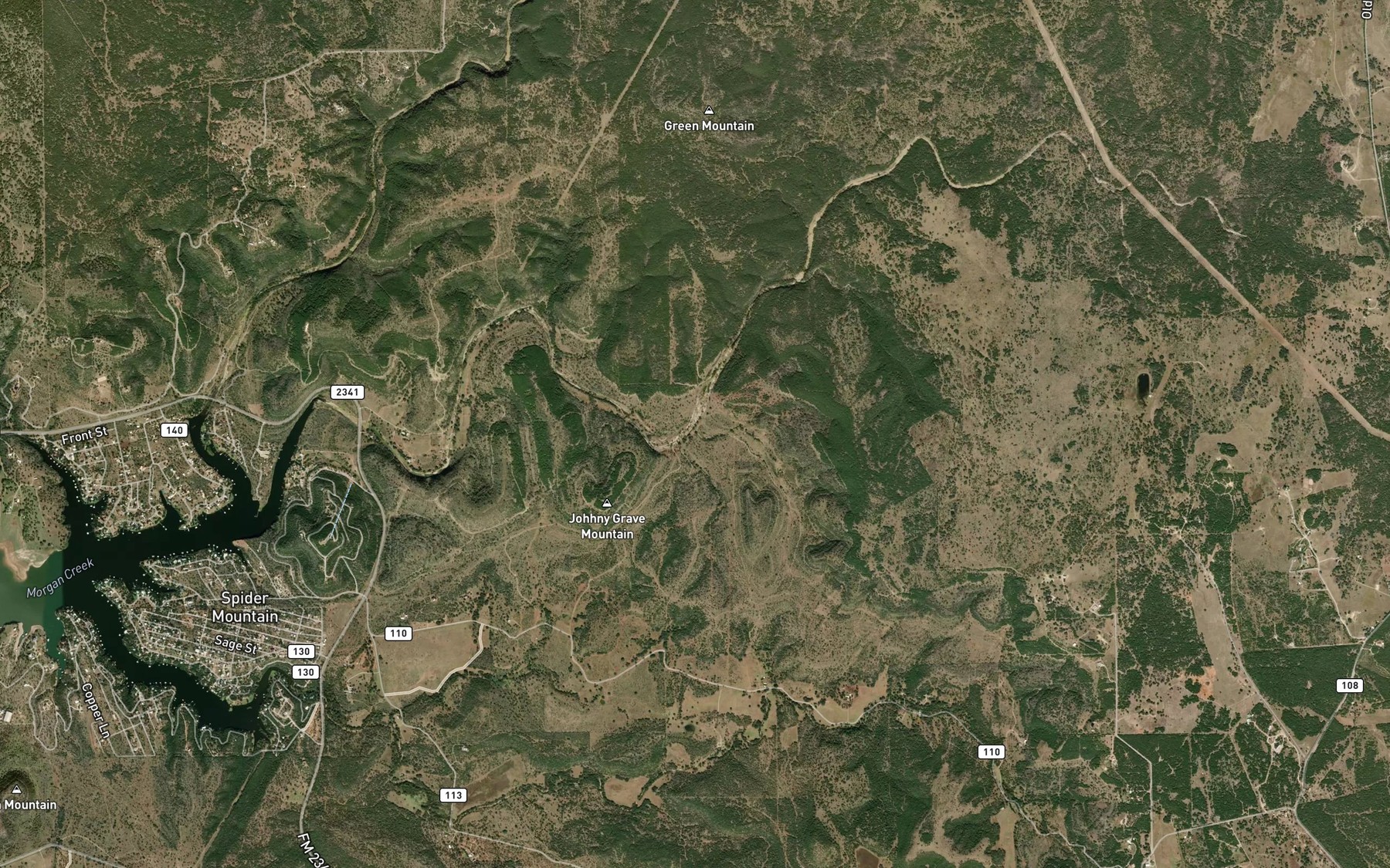 Satellite map of the Robins Gap