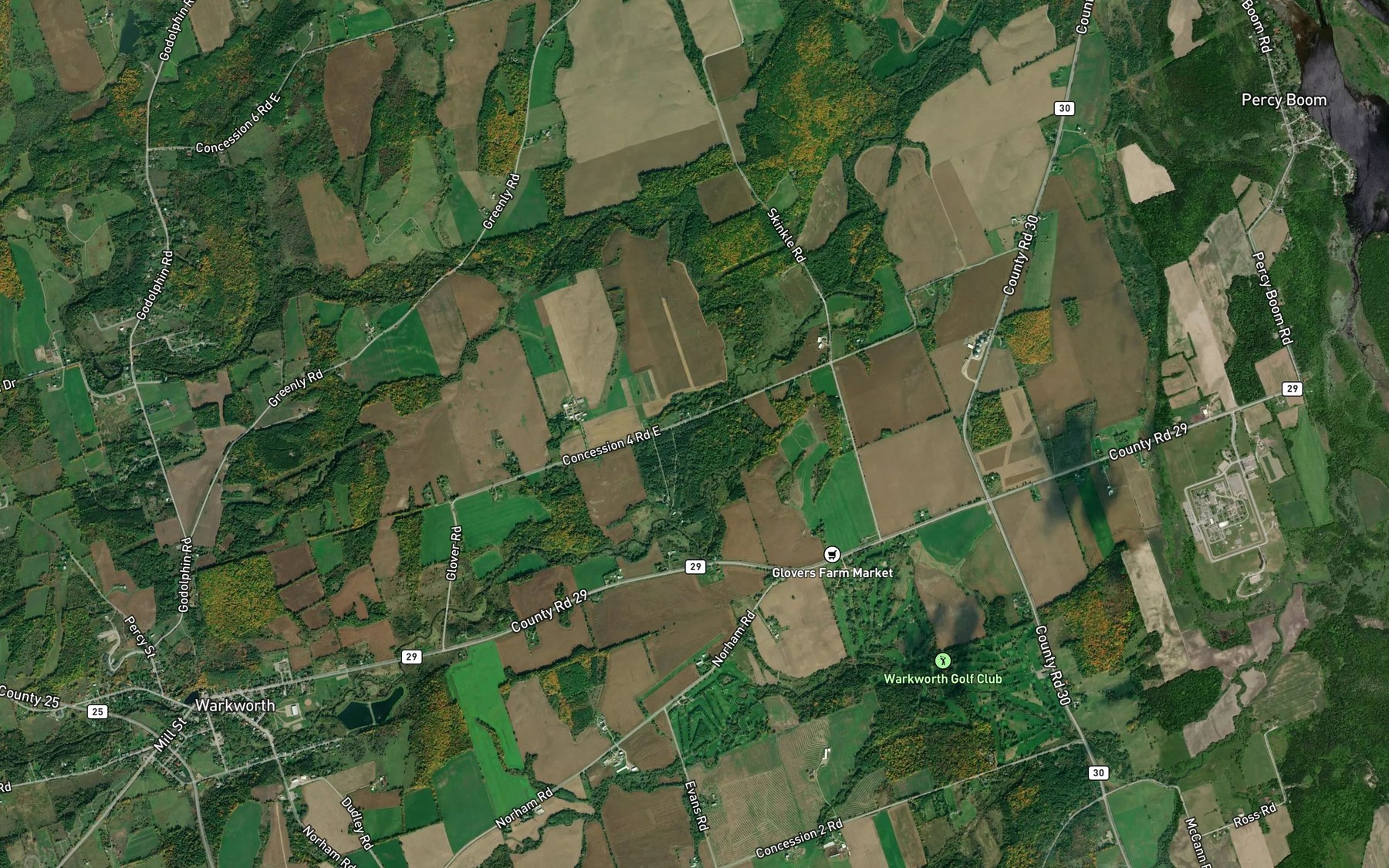 Satellite map of the Burnley Creek