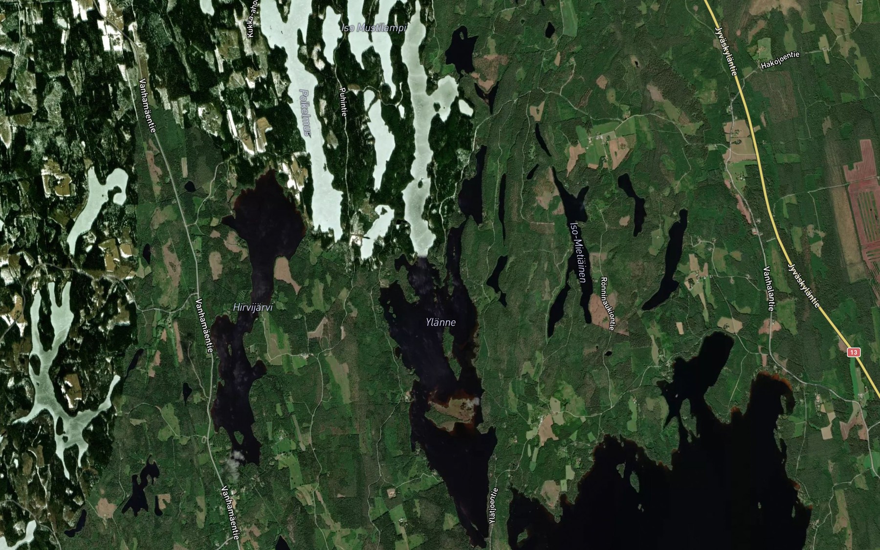 Satellite map of the Ylanne