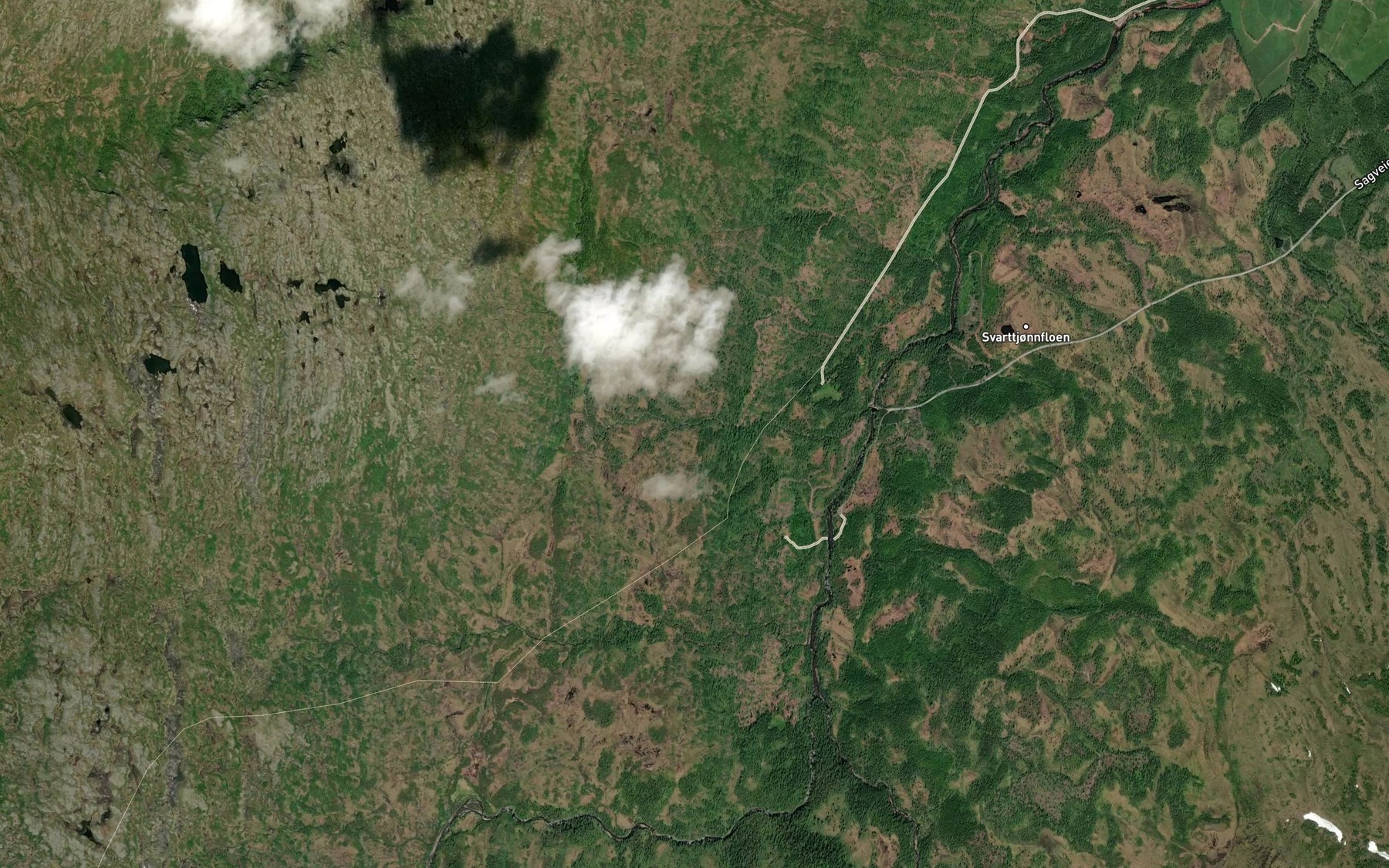 Satellite map of the Skakkelbekken